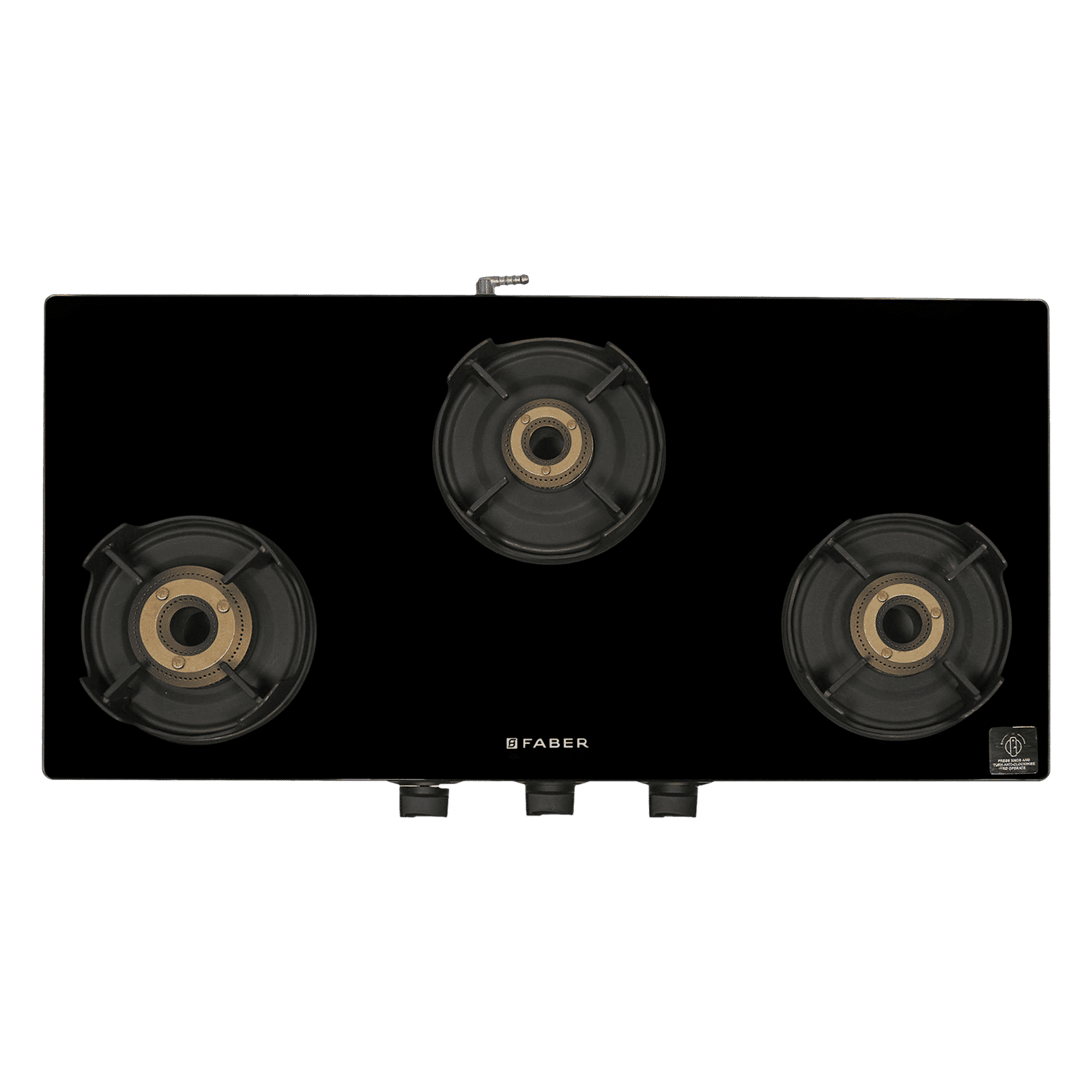 Faber Onyx 3BB BK CI Glass Top 3 Burner Manual Gas Stove (Scratch Resistance, Black)_6