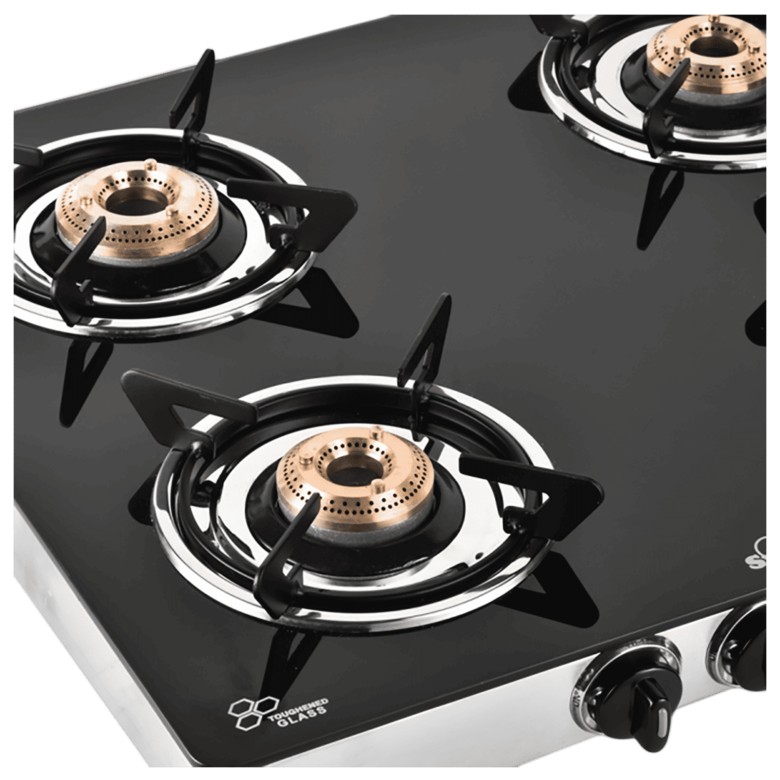 Sunflame CLASSIC 4B SS Toughened Glass Top 4 Burner Manual Gas Stove (Stainless Steel Drip Tray, Black)_4