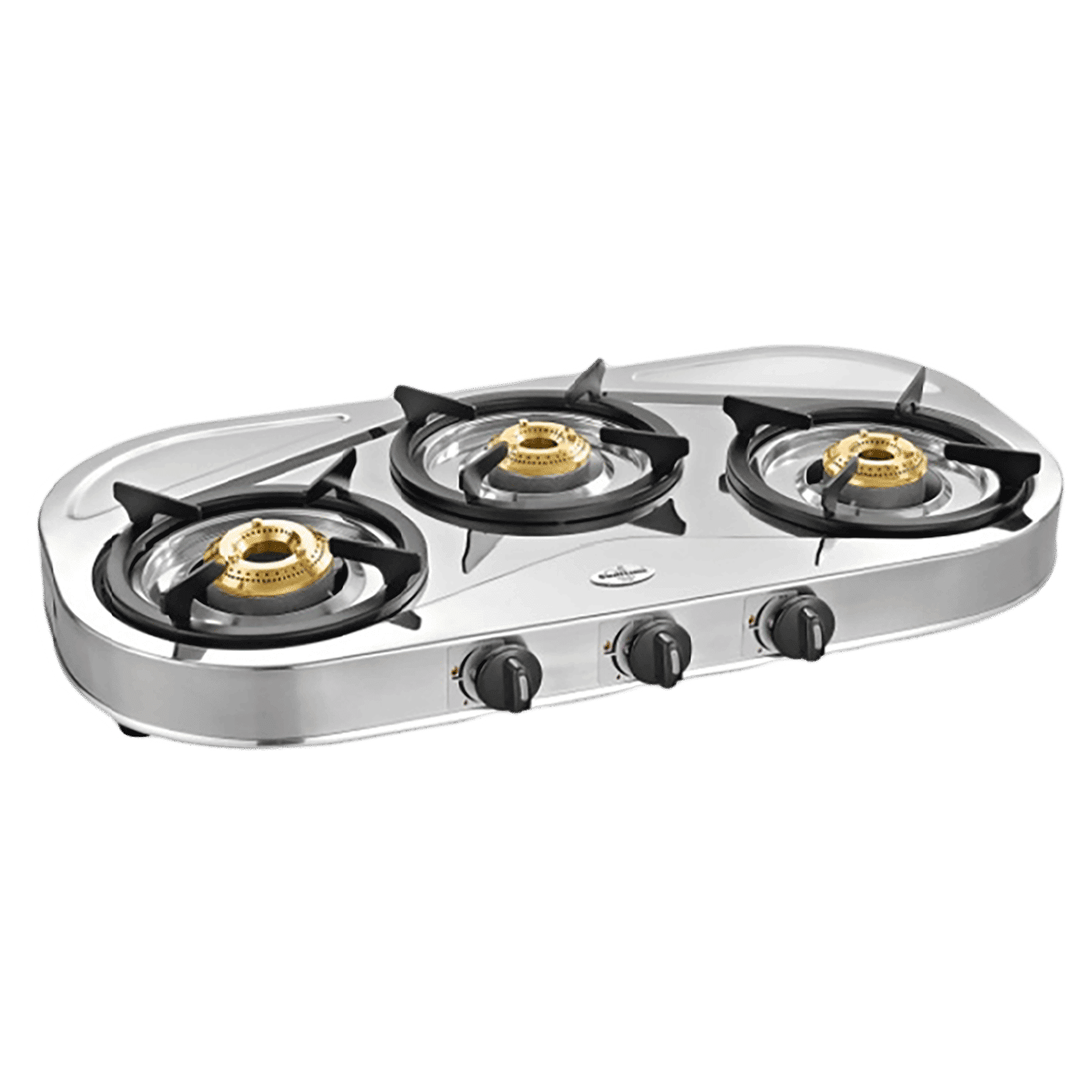 Sunflame SHAKTI STAR 3B 3 Burner Manual Gas Stove (Powder Coated Pan Support, Silver)_1