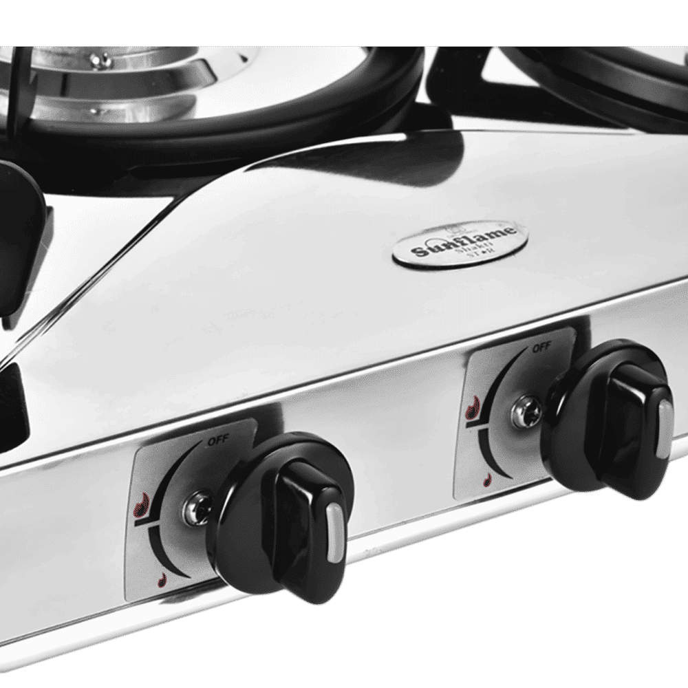 Sunflame SHAKTI STAR 3B 3 Burner Manual Gas Stove (Powder Coated Pan Support, Silver)_5
