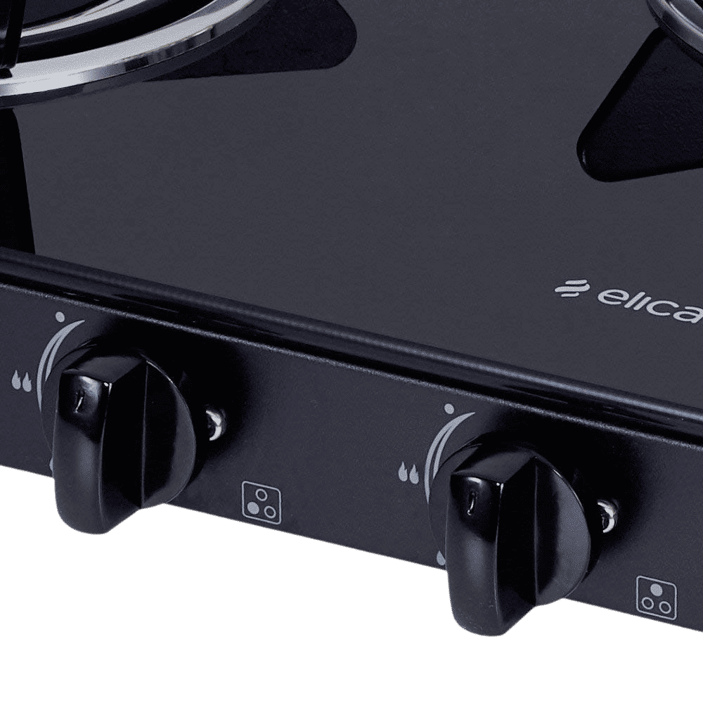 Elica 703 CT VETRO SS Toughened Glass Top 3 Burner Manual Gas Stove (Round Euro Coated Grid, Black)_5