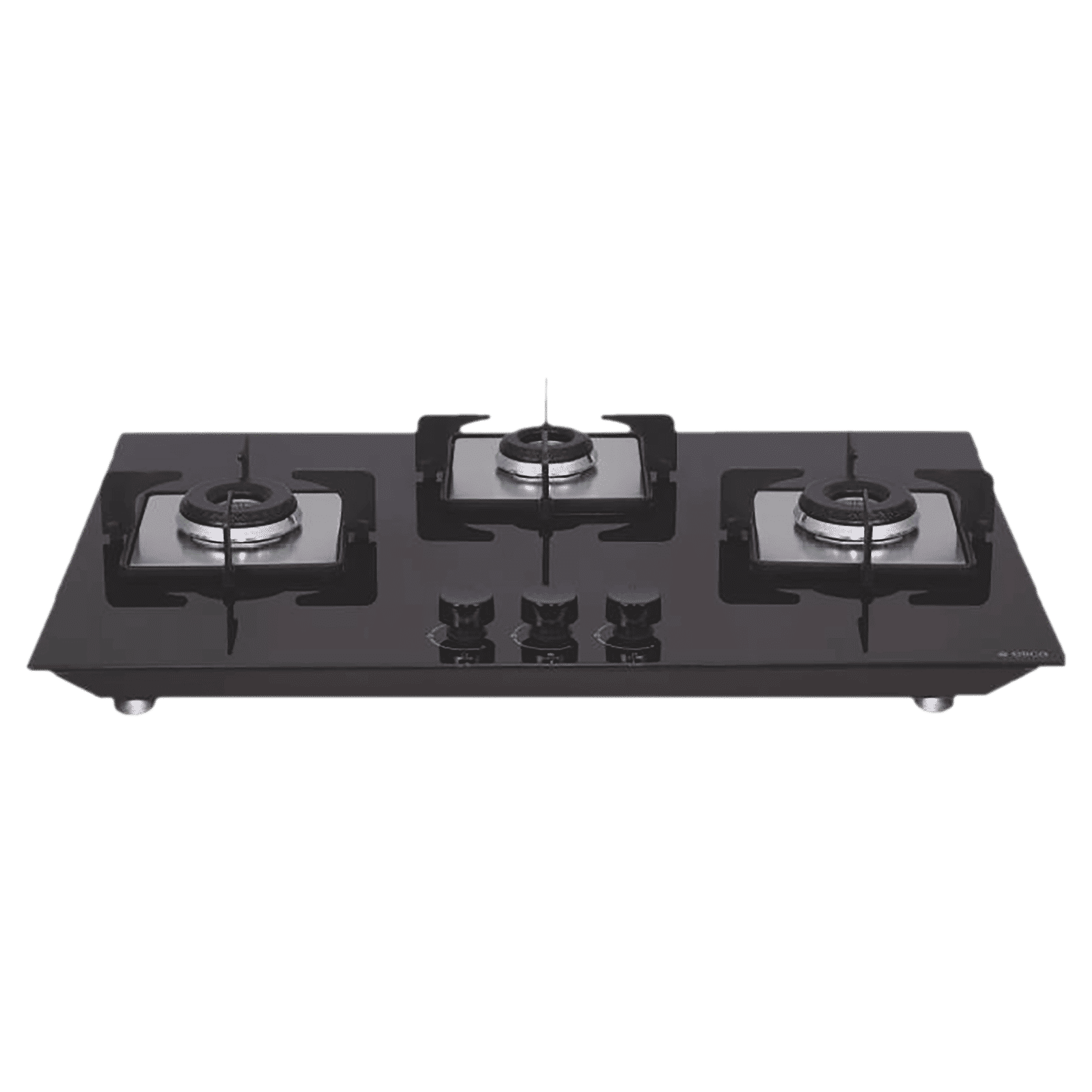 Elica FLEXI HCT 375 DX LOTUS BK Toughened Glass Top 3 Burner Automatic Electric Hob (Cast Iron Grid, Black)_1