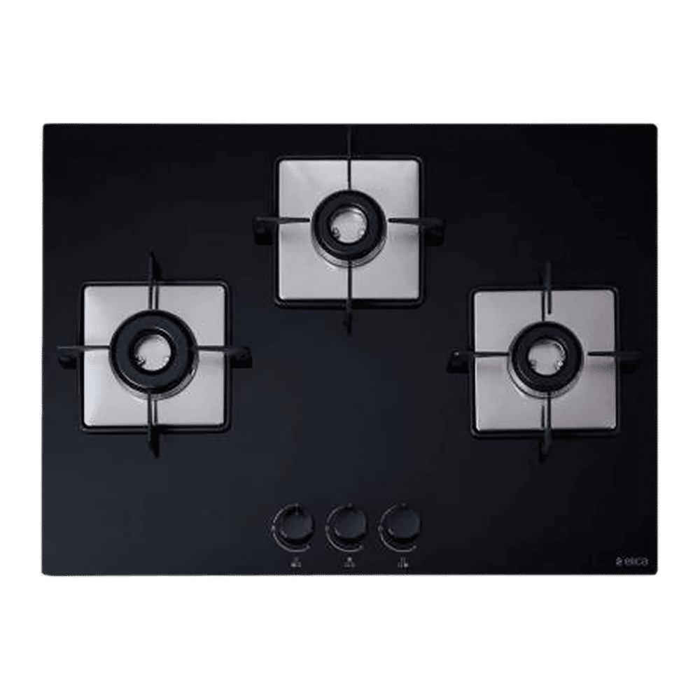 Elica FLEXI HCT 375 DX LOTUS BK Toughened Glass Top 3 Burner Automatic Electric Hob (Cast Iron Grid, Black)_5