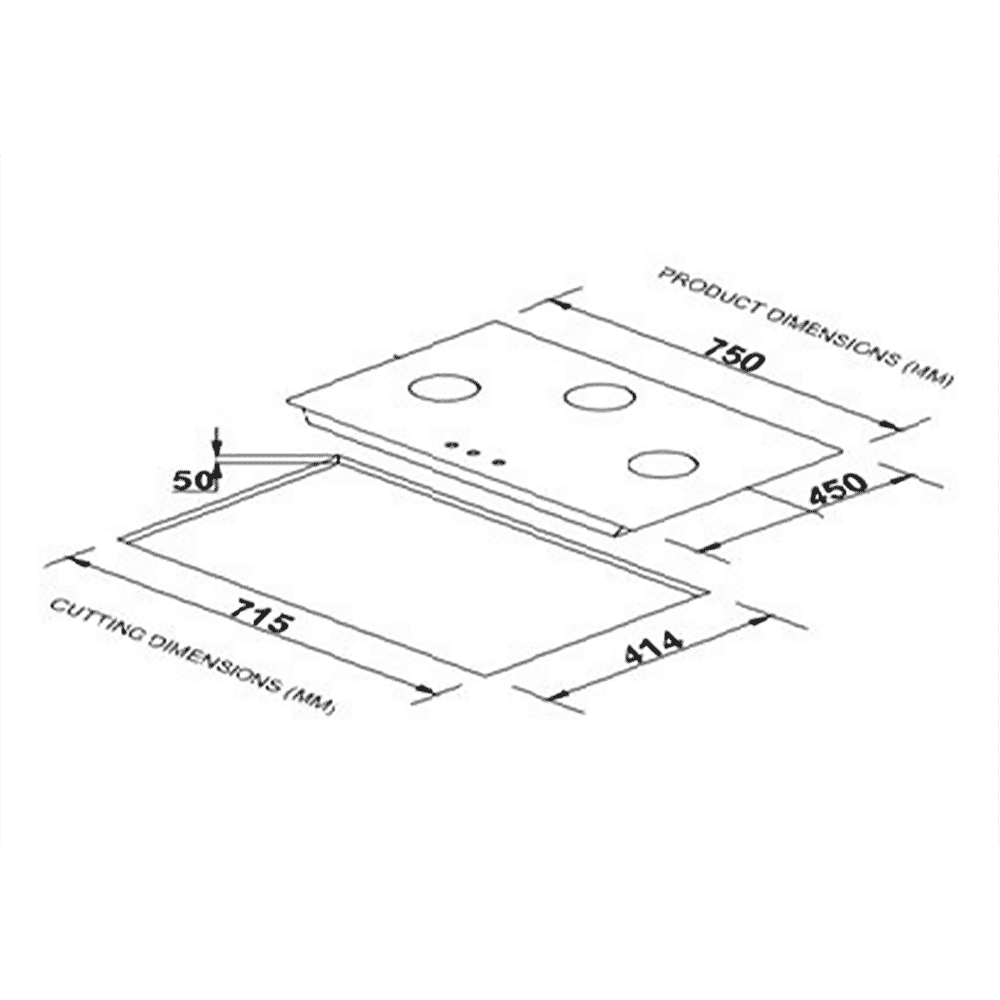 Elica FLEXI HCT 375 DX LOTUS BK Toughened Glass Top 3 Burner Automatic Electric Hob (Cast Iron Grid, Black)_6