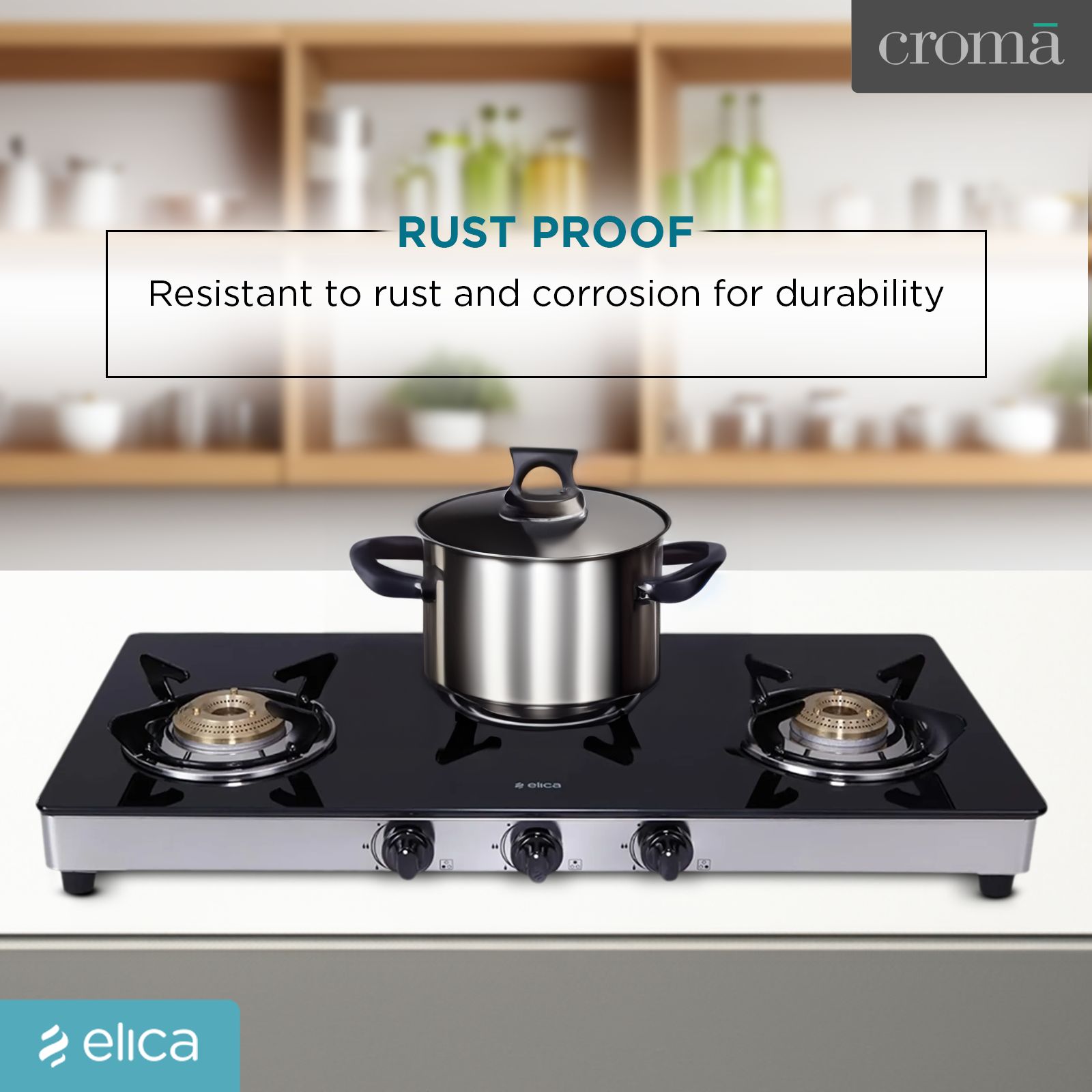 elica 773 CT DT VETRO Toughened Glass Top 3 Burner Manual Gas Stove (Round Euro Coated Grid, Black)_12