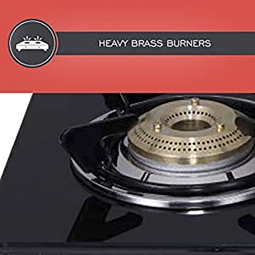 elica 694 CT DT VETRO Glass Top 4 Burner Manual Gas Stove (Round Euro Coated Grid, Black)_6