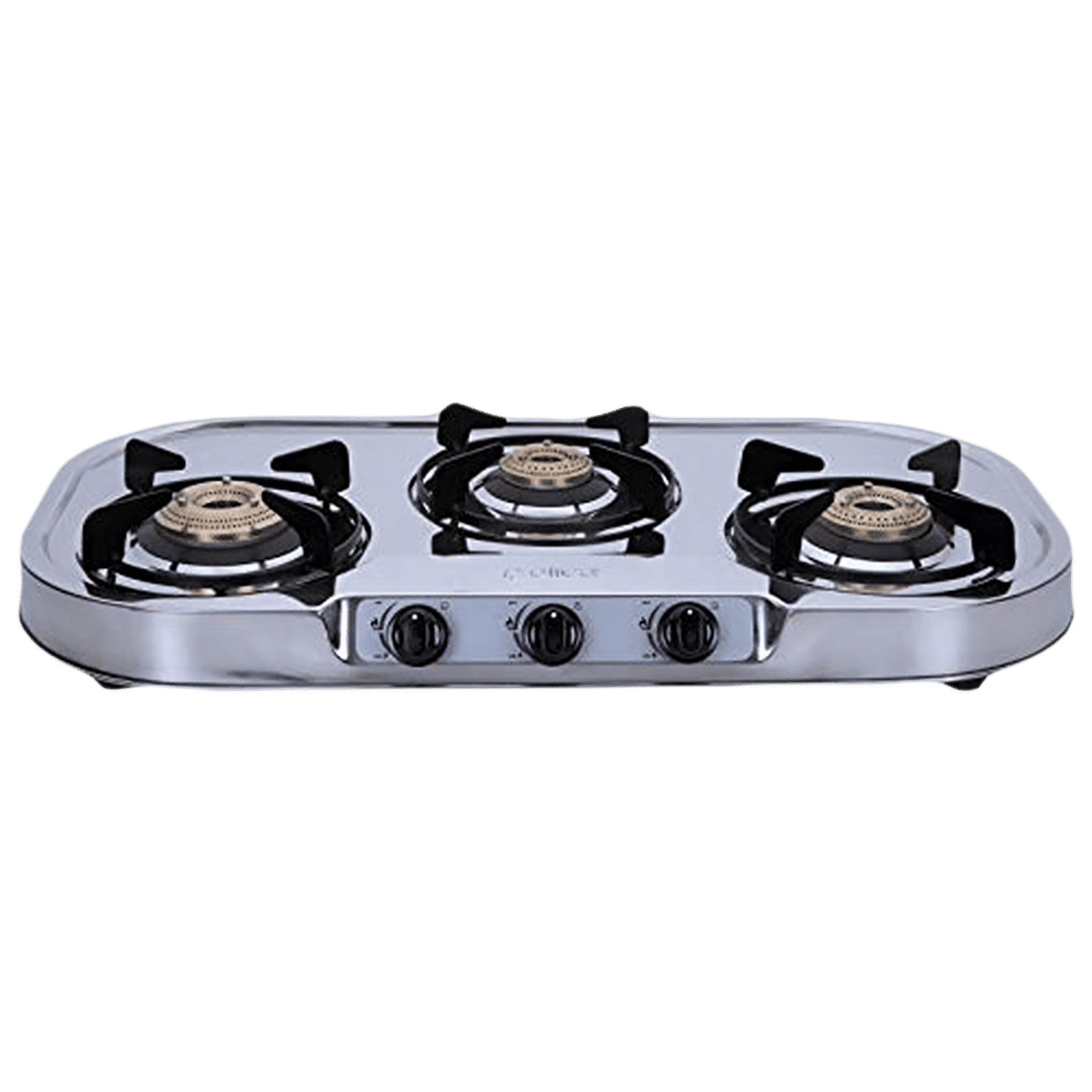 Elica INOX 753 SS 3 Burner Manual Gas Stove (Round Euro Coated Grid, Silver)_1