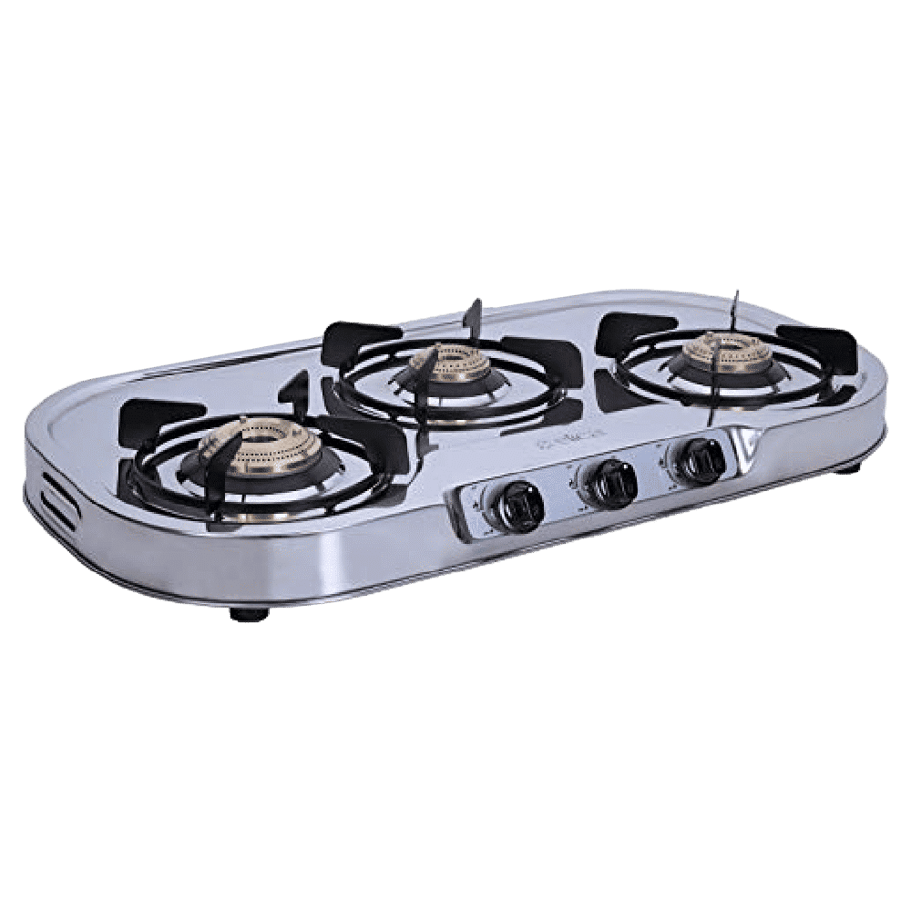 Elica INOX 753 SS 3 Burner Manual Gas Stove (Round Euro Coated Grid, Silver)_7