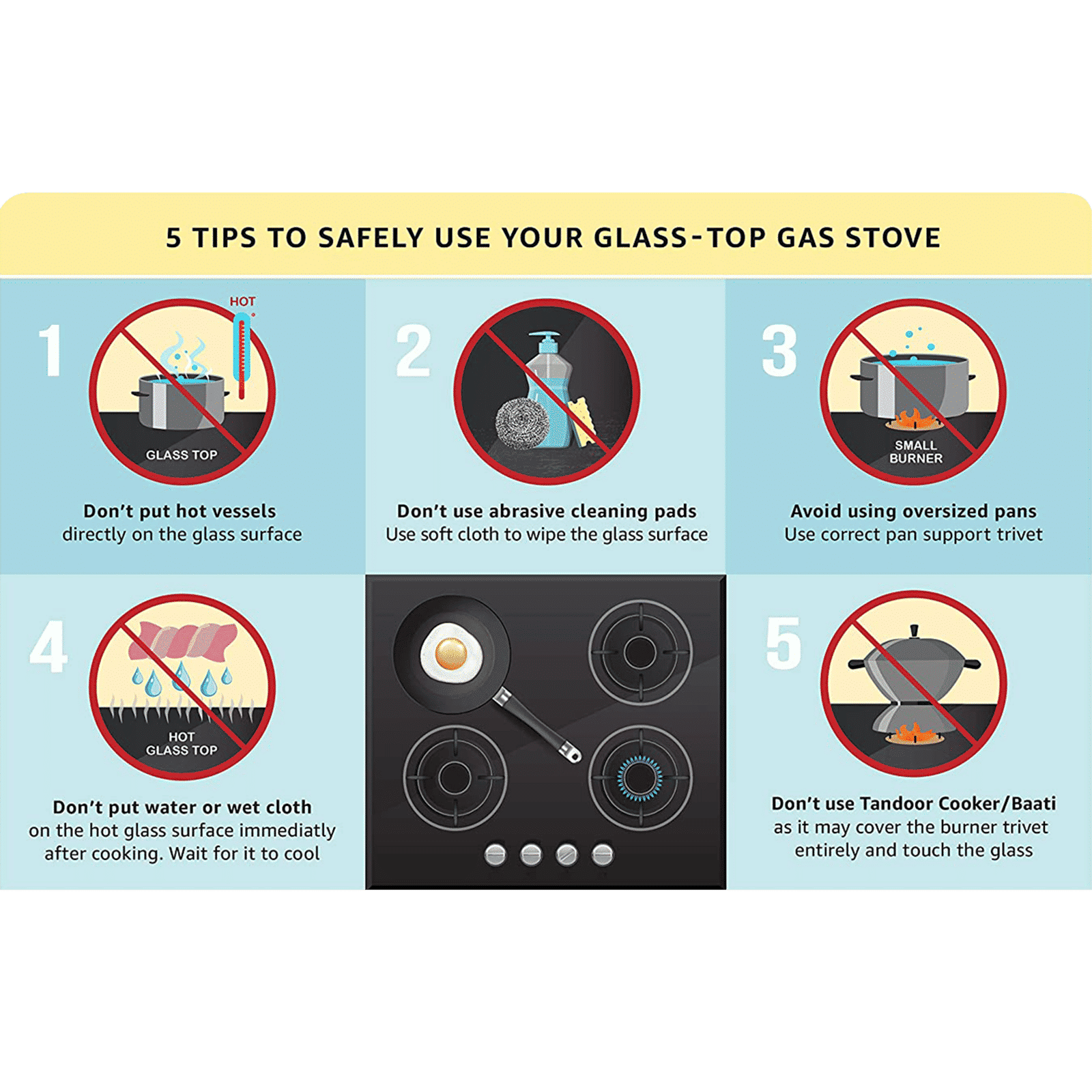 Elica Patio ICT 469 BLK DT SE Toughened Glass Top 4 Burner Manual Gas Stove (Corrosion Resistance, Black)_5