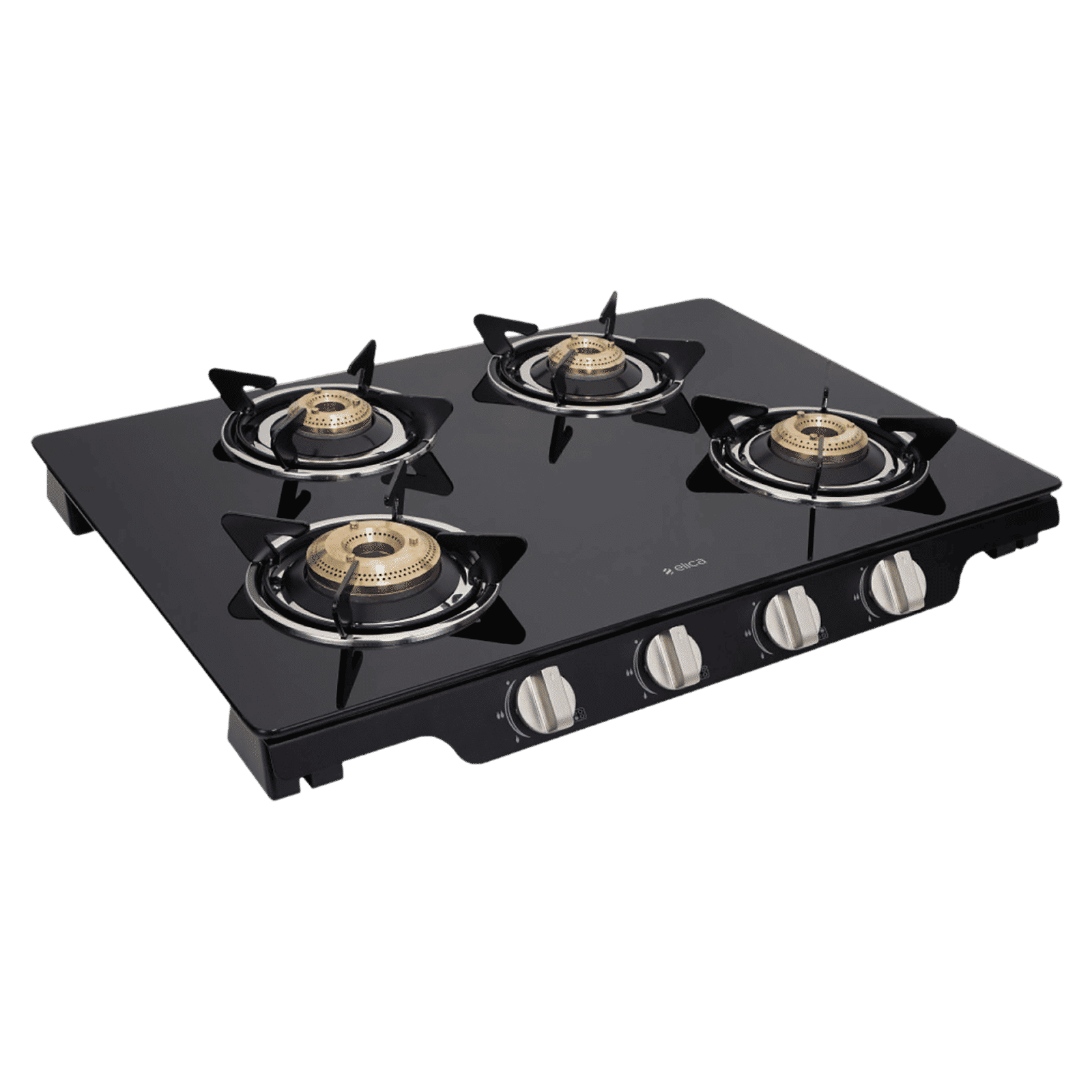 Elica Patio ICT 469 BLK DT SE Toughened Glass Top 4 Burner Manual Gas Stove (Corrosion Resistance, Black)_7