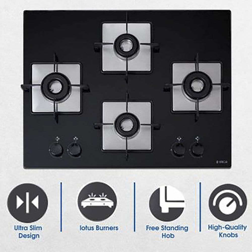 Elica FLEXI HCT 470 DX LOTUS BK Toughened Glass Top 4 Burner Automatic Electric Hob (360 Degree Nozzle Rotation, Black)_9