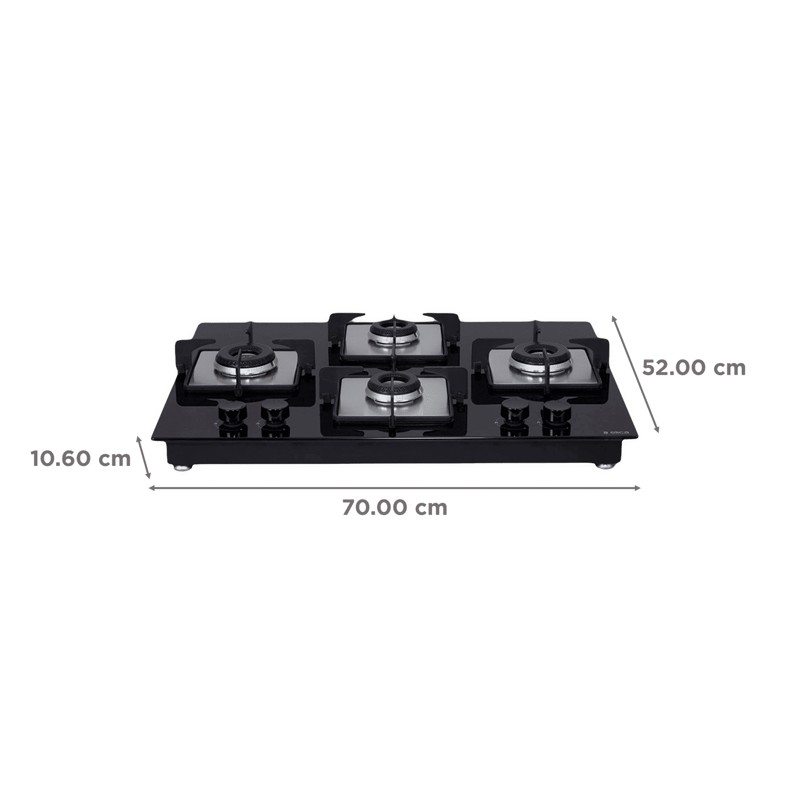 Elica FLEXI HCT 470 DX LOTUS BK Toughened Glass Top 4 Burner Automatic Electric Hob (360 Degree Nozzle Rotation, Black)_2