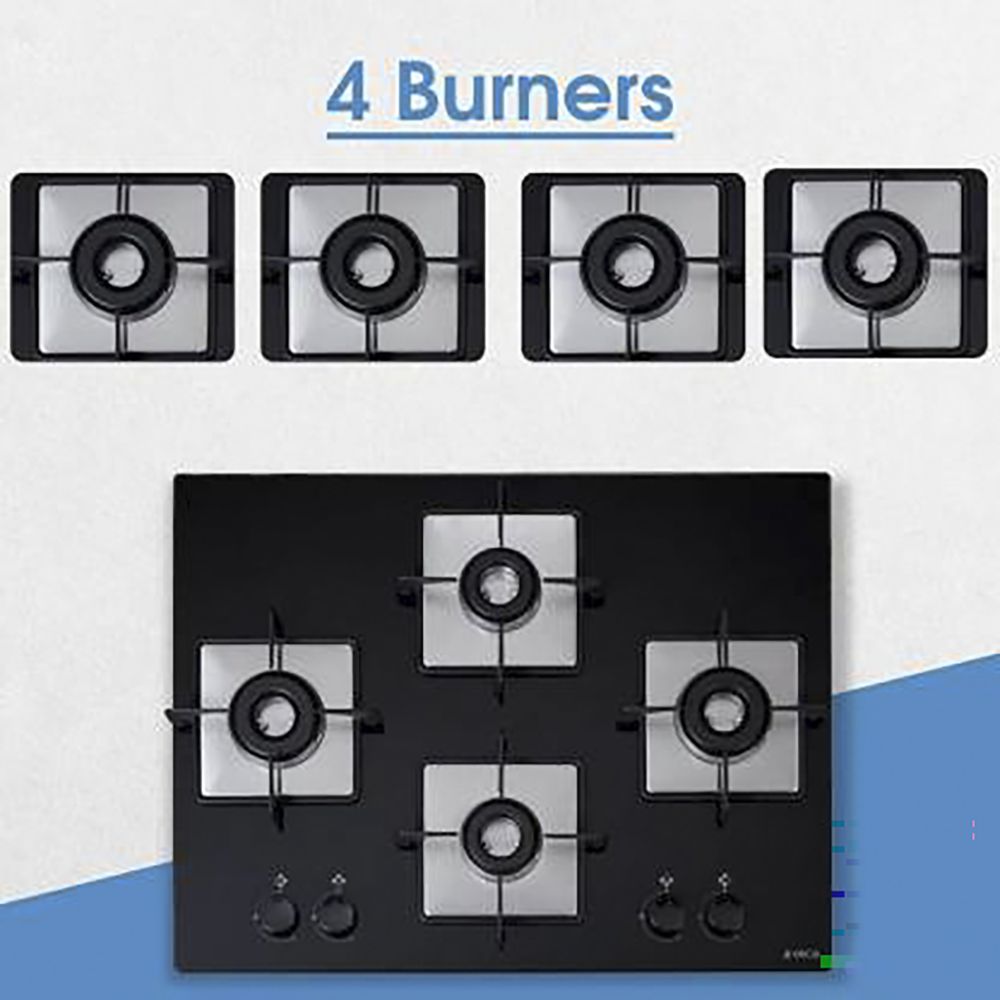 Elica FLEXI HCT 470 DX LOTUS BK Toughened Glass Top 4 Burner Automatic Electric Hob (360 Degree Nozzle Rotation, Black)_6