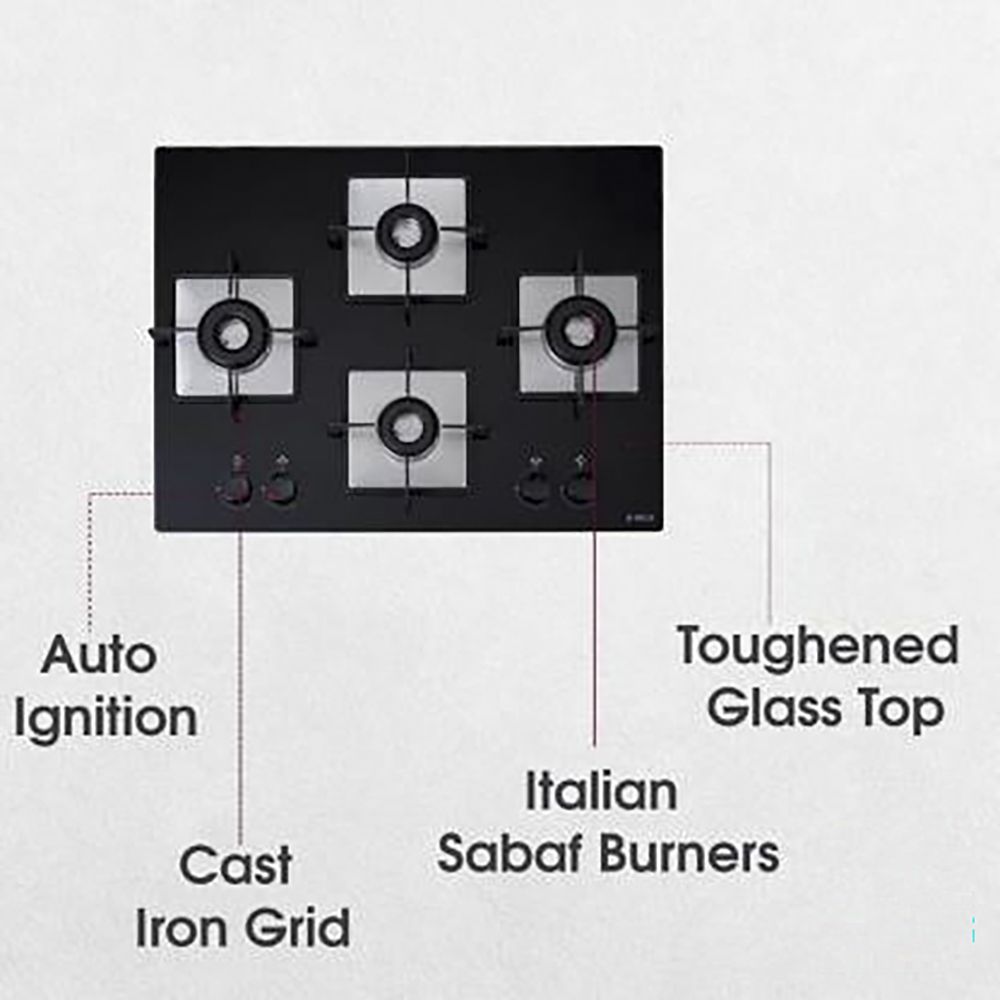 Elica FLEXI HCT 470 DX LOTUS BK Toughened Glass Top 4 Burner Automatic Electric Hob (360 Degree Nozzle Rotation, Black)_8