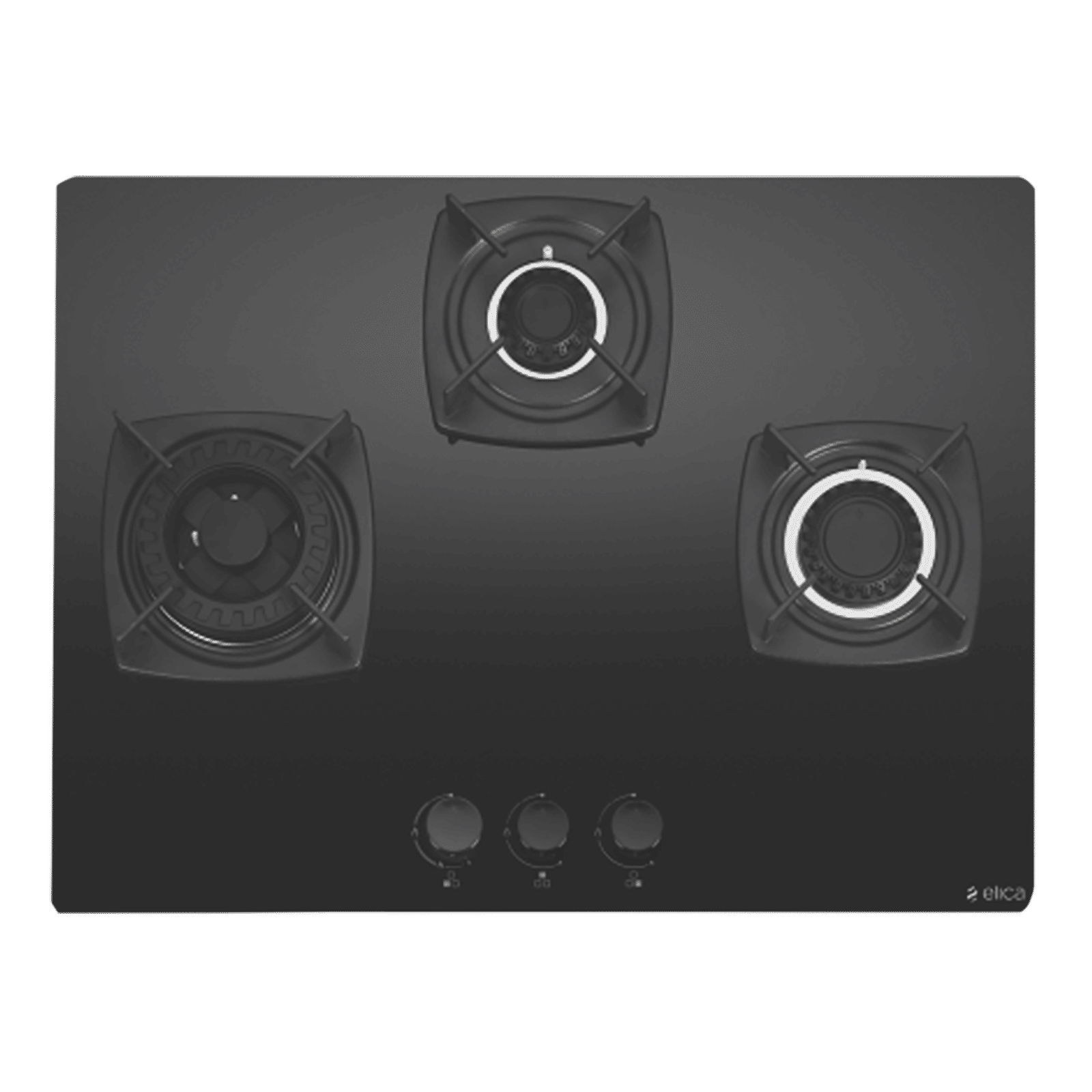 elica DT FLEXI MFC 3B 60 SWIRL Toughened Glass Top 3 Burner Automatic Hob (Rotational On Device Control, Black)_1