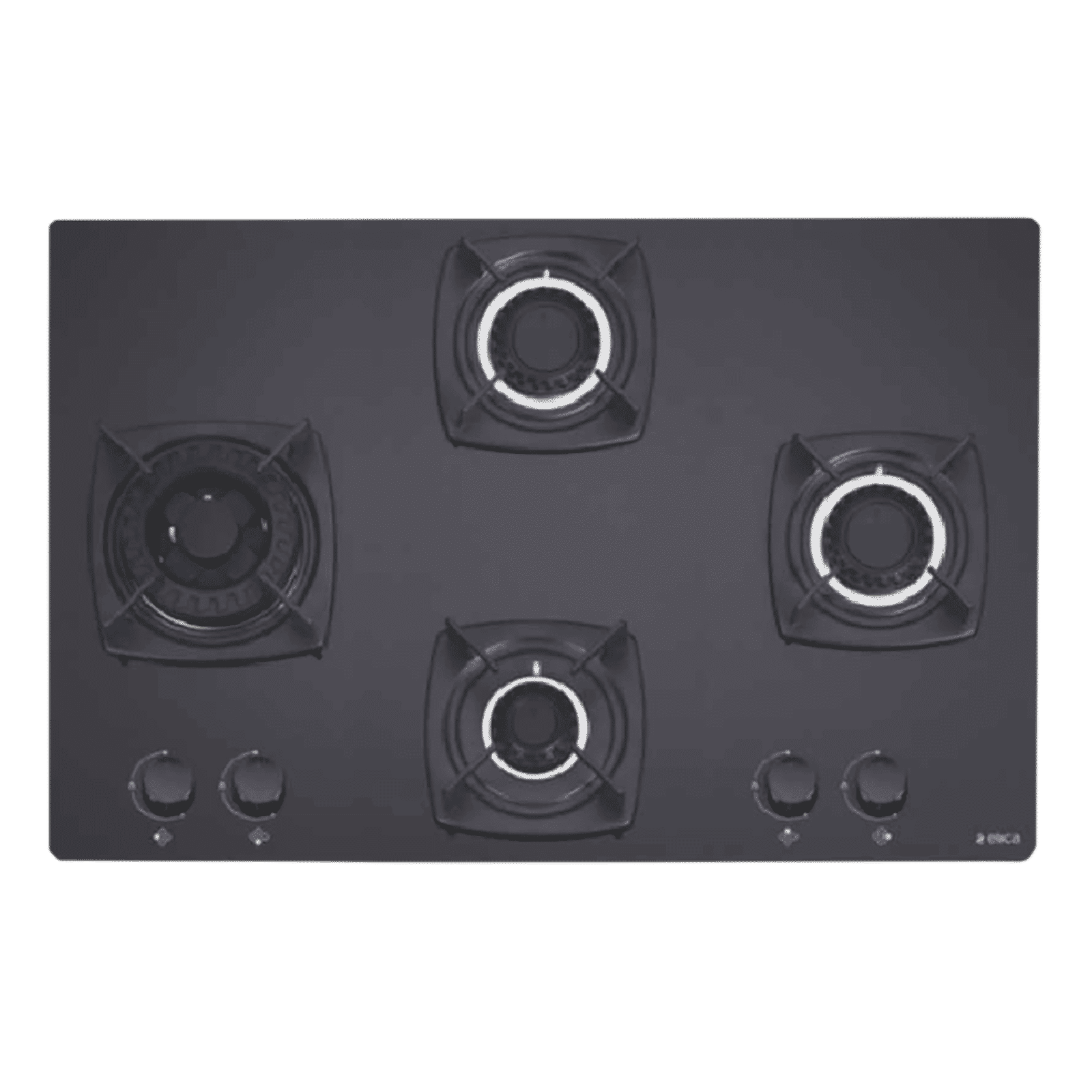Elica DT FLEXI MFC 4B 70 SWIRL Glass Top 4 Burner Automatic Hob (Rotational On Device Control, Black)_1