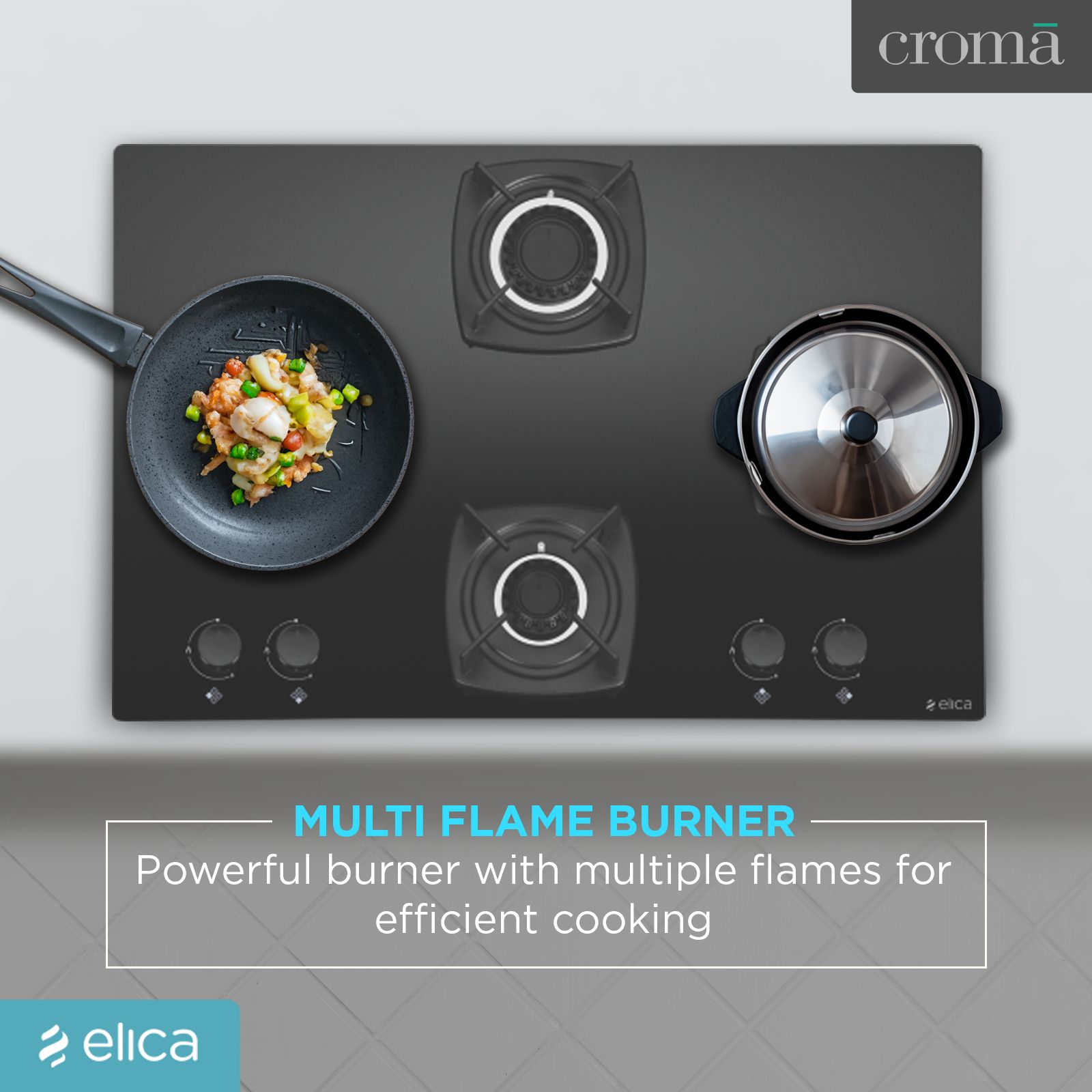 Elica DT FLEXI MFC 4B 70 SWIRL Glass Top 4 Burner Automatic Hob (Rotational On Device Control, Black)_8