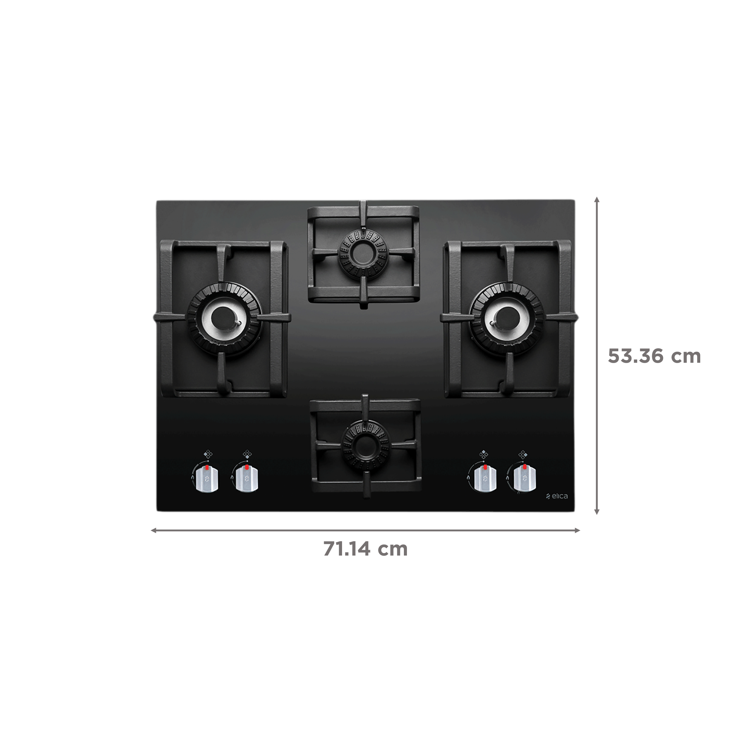Elica PRO MFC 4B 70 DX SWIRL Glass Top 4 Burner Automatic Hob (Square Grid, Black)_2