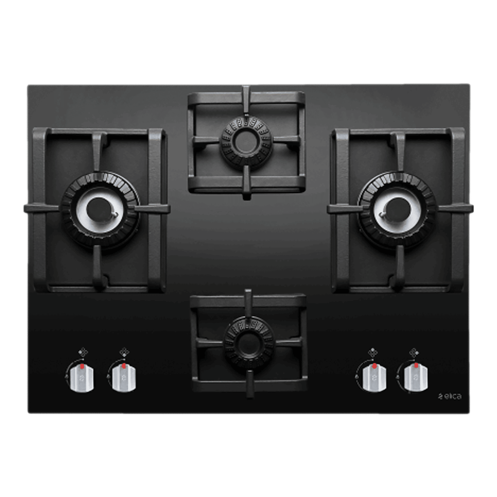 Elica PRO MFC 4B 91 DX SWIRL N Glass Top 4 Burner Automatic Electric Hob (Metallic Knob, Black)_1