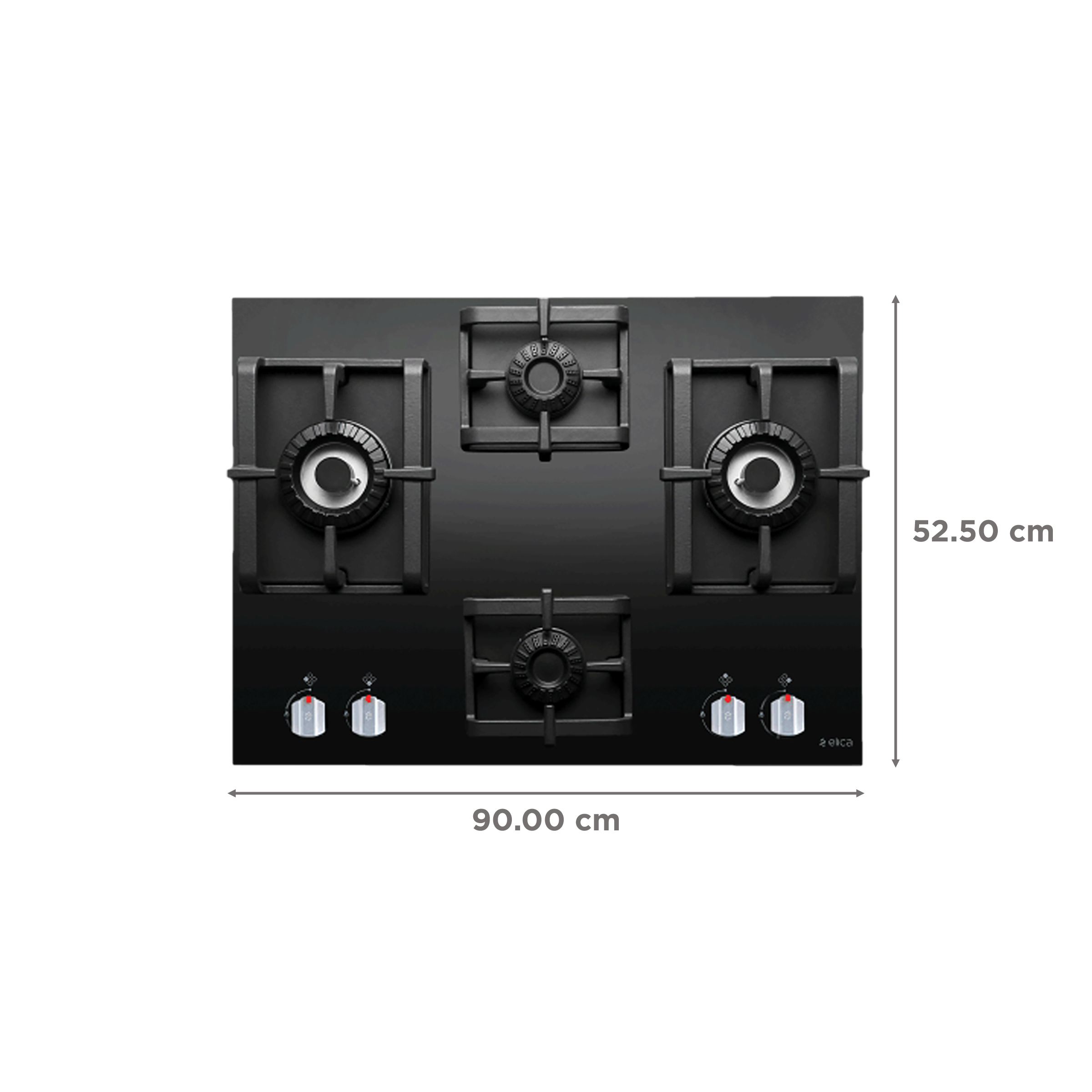 Elica PRO MFC 4B 91 DX SWIRL N Glass Top 4 Burner Automatic Electric Hob (Metallic Knob, Black)_2