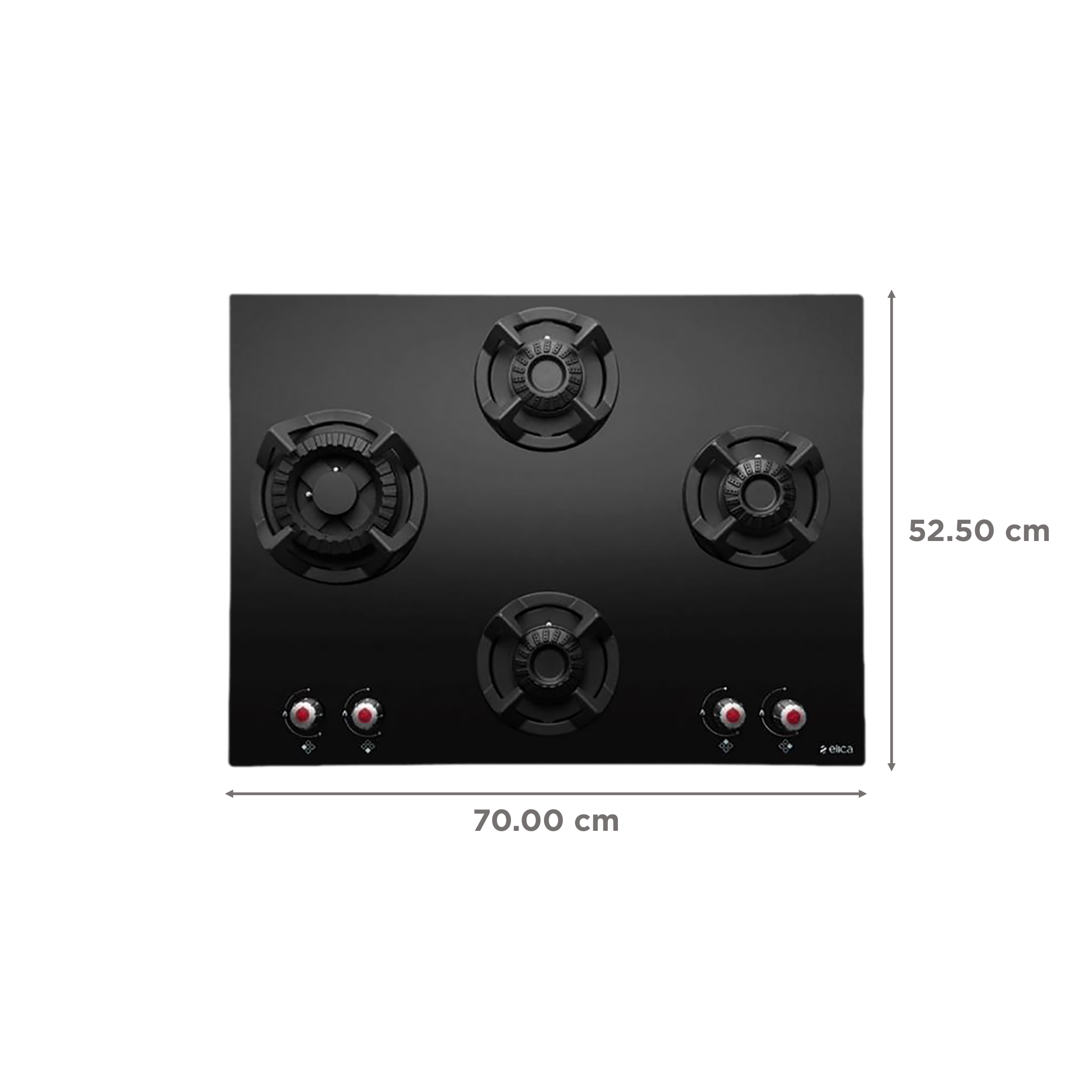 Elica CLASSIC MFC 4B 70 SWIRL N Glass Top 4 Burner Automatic Electric Hob (Multi Flame Control, Black)_2