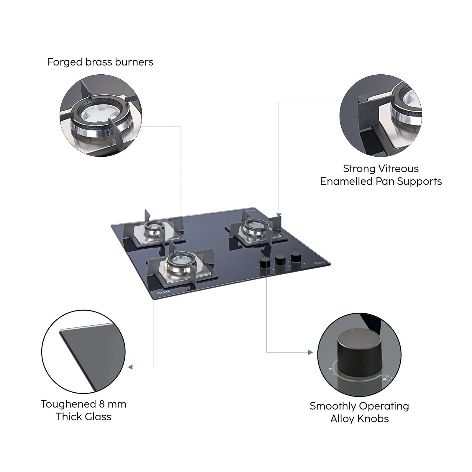 Glen 1063 SQ DB Toughened Glass Top 3 Burner Automatic Electric Hob (Scratch & Stain Resistant, Black) Glen 1063 SQ DB Toughened Glass Top 3 Burner Automatic Electric Hob (Scratch & Stain Resistant, Black)_13