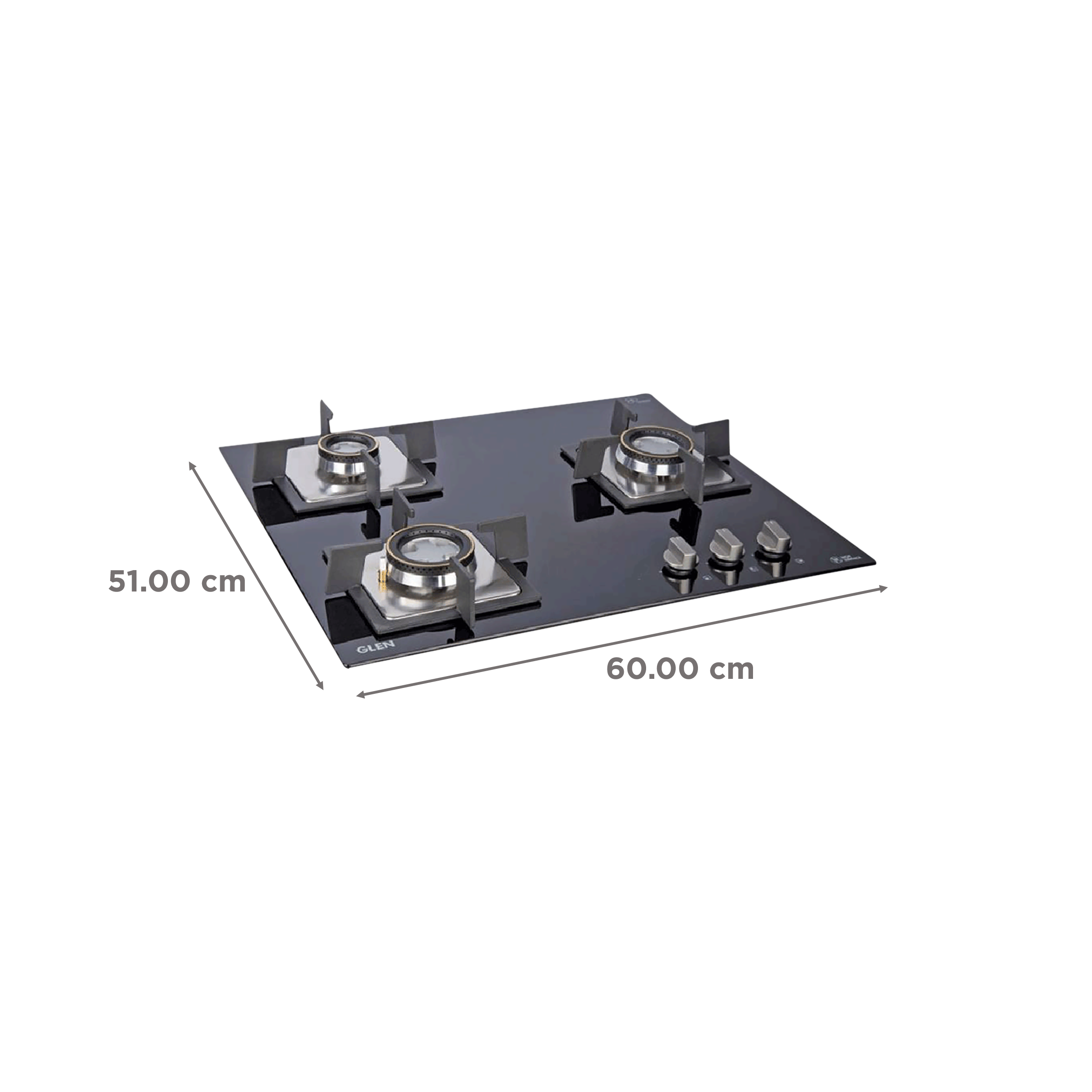 Glen 1063 SQ DB Toughened Glass Top 3 Burner Automatic Electric Hob (Scratch & Stain Resistant, Black) Glen 1063 SQ DB Toughened Glass Top 3 Burner Automatic Electric Hob (Scratch & Stain Resistant, Black)_2