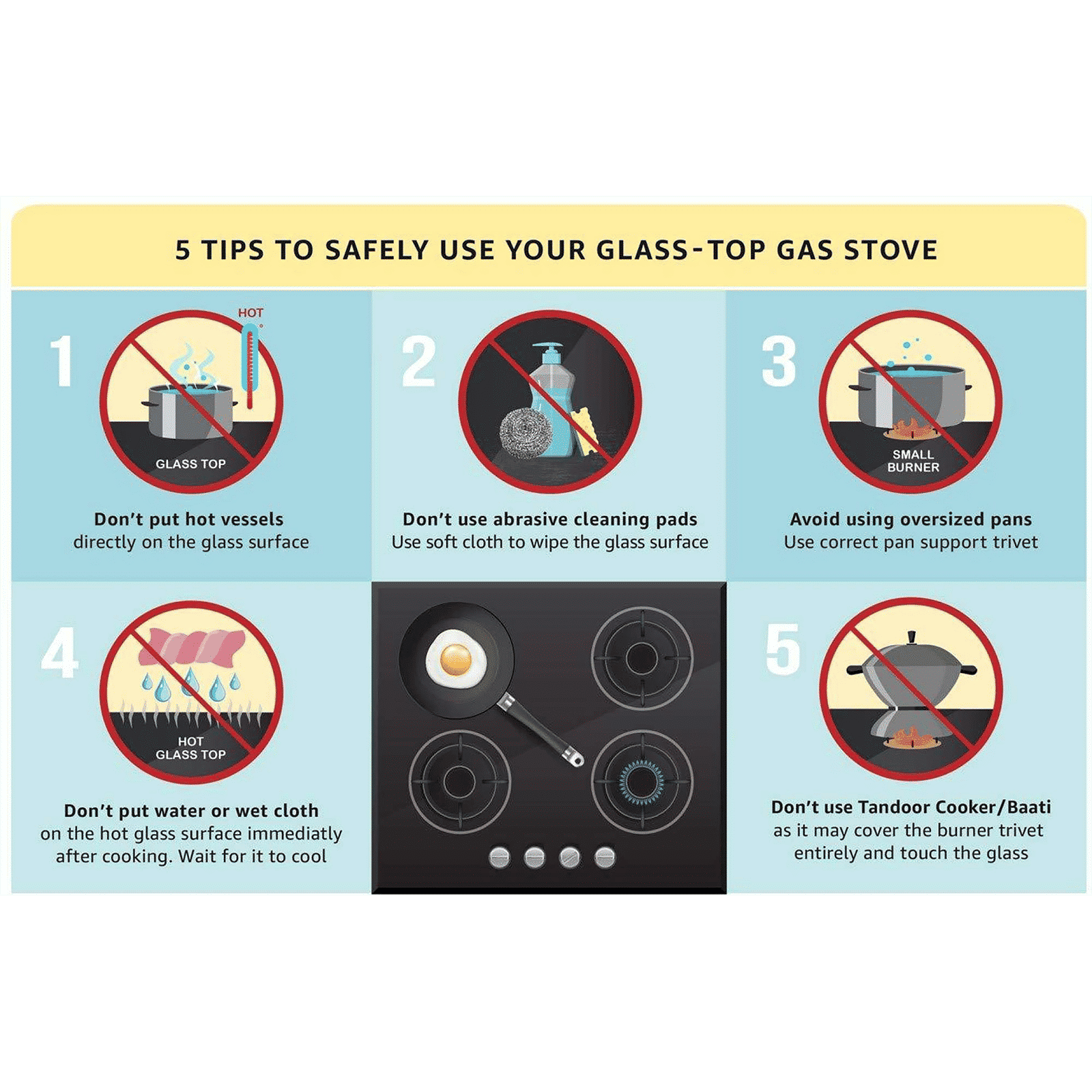 Preethi Blue Flame Jumbo Max Toughened Glass Top 4 Burner Manual Gas Stove (Lighter Holder, Black)_11