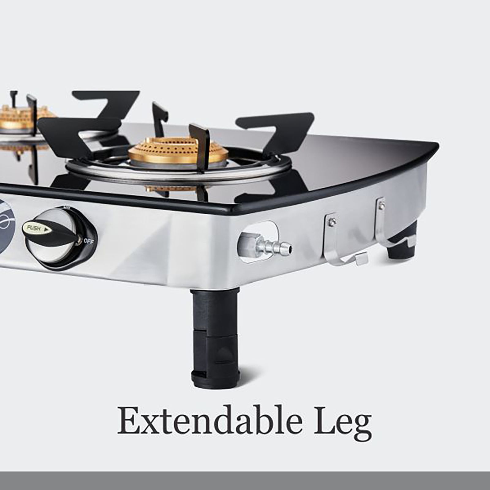 Preethi Blue Flame Jumbo Max Toughened Glass Top 4 Burner Manual Gas Stove (Lighter Holder, Black)_4