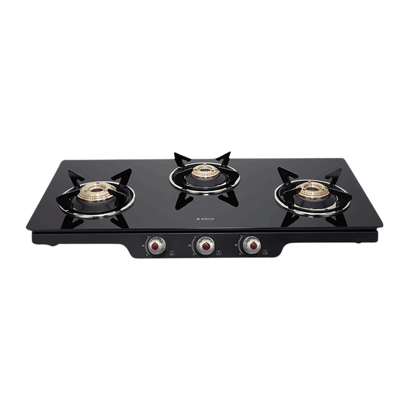 Elica Patio ICT 773 BK(DT AI SE) Toughened Glass Top 3 Burner Automatic Gas Stove (Euro Coated Grid, Black) Elica Patio ICT 773 BK(DT AI SE) Toughened Glass Top 3 Burner Automatic Gas Stove (Euro Coated Grid, Black)_1