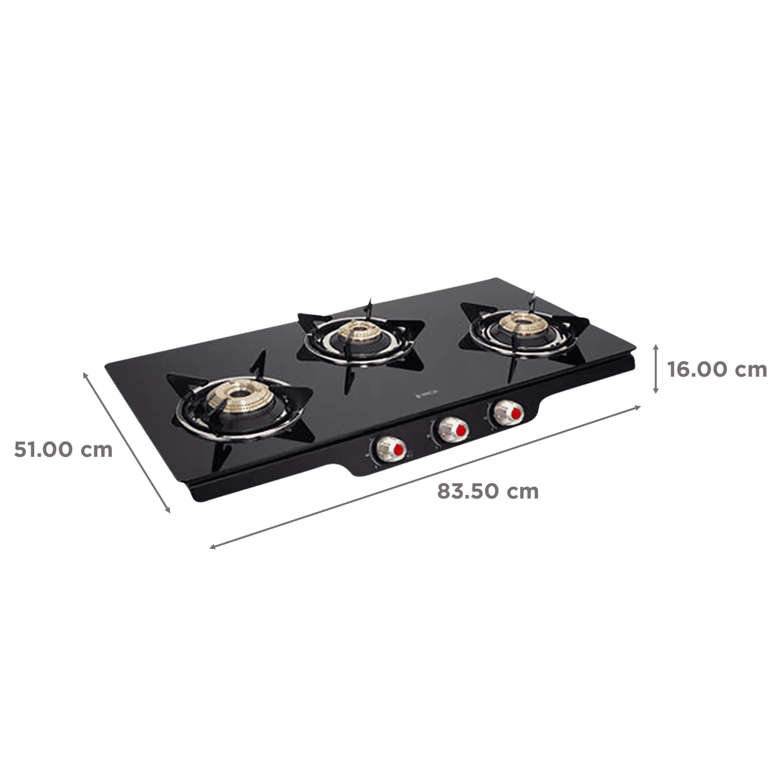 Elica Patio ICT 773 BK(DT AI SE) Toughened Glass Top 3 Burner Automatic Gas Stove (Euro Coated Grid, Black) Elica Patio ICT 773 BK(DT AI SE) Toughened Glass Top 3 Burner Automatic Gas Stove (Euro Coated Grid, Black)_2