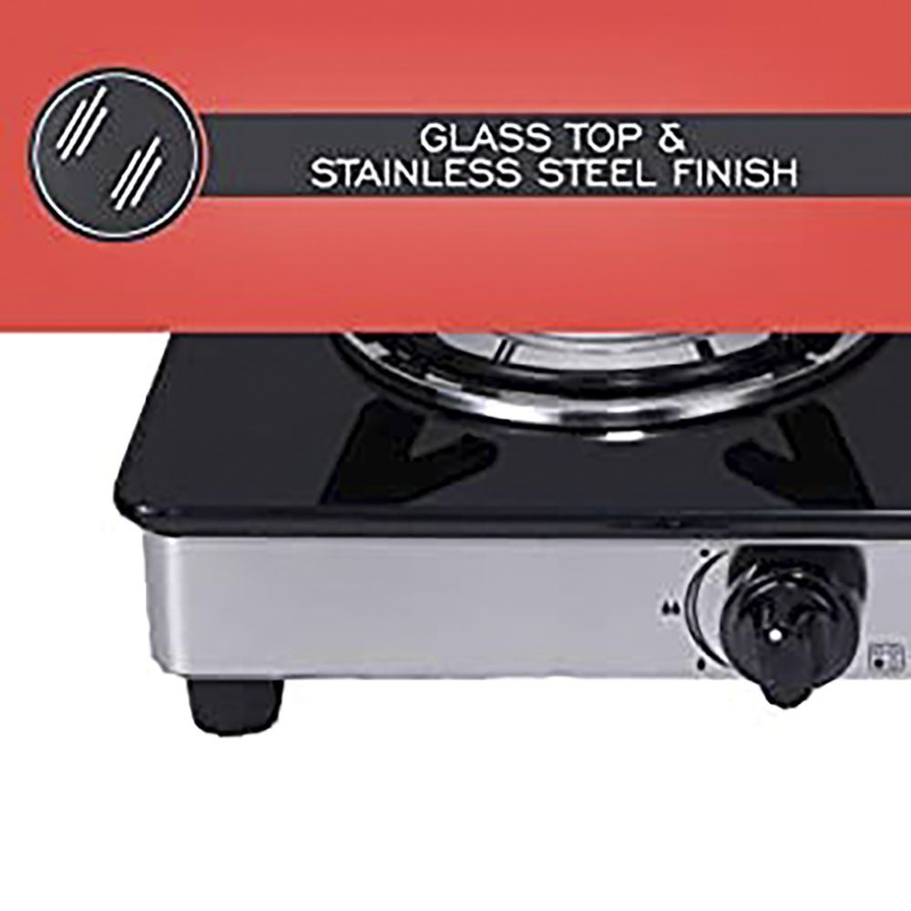 Elica 694 CT DT VETRO Toughened Glass Top 4 Burner Manual Gas Stove (Round Euro Coated Grid, Black)_8