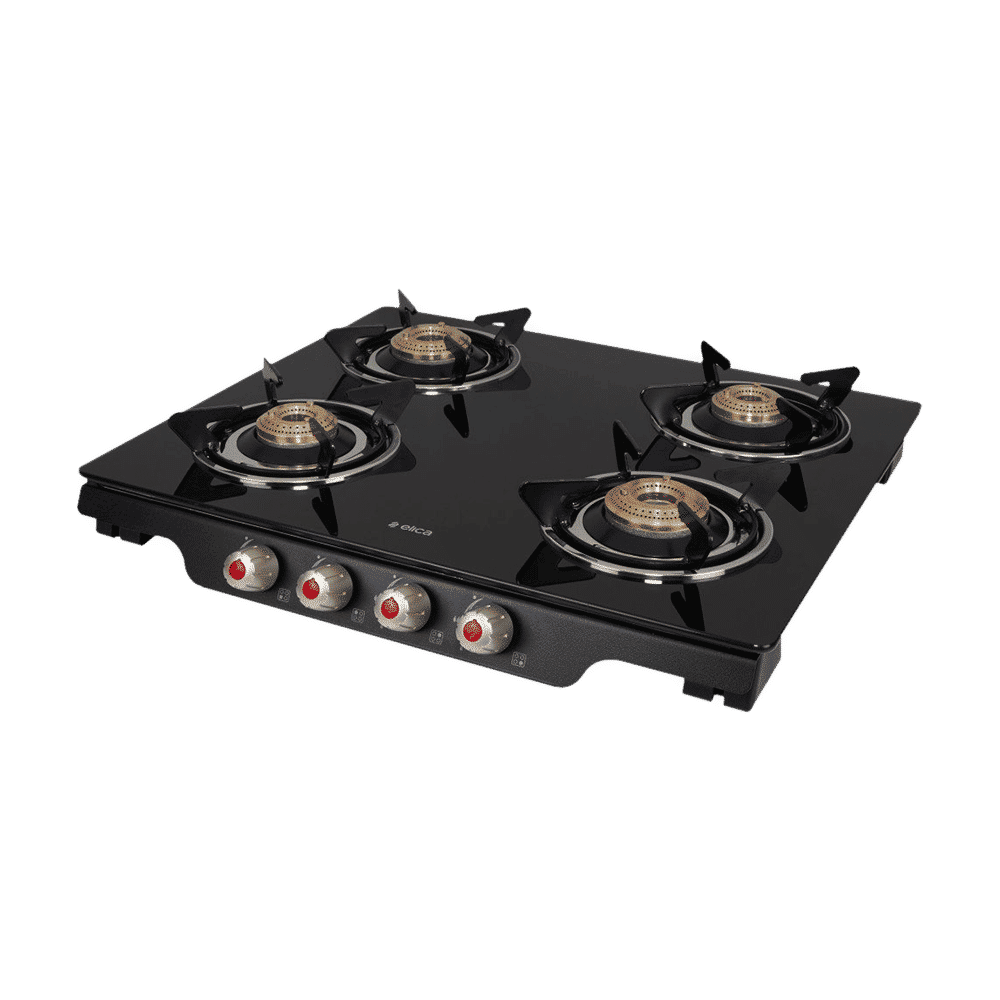 Elica Patio ICT 460 BK DT AI SE Toughened Glass Top 4 Burner Automatic Gas Stove (Heavy Duty, Black)_6
