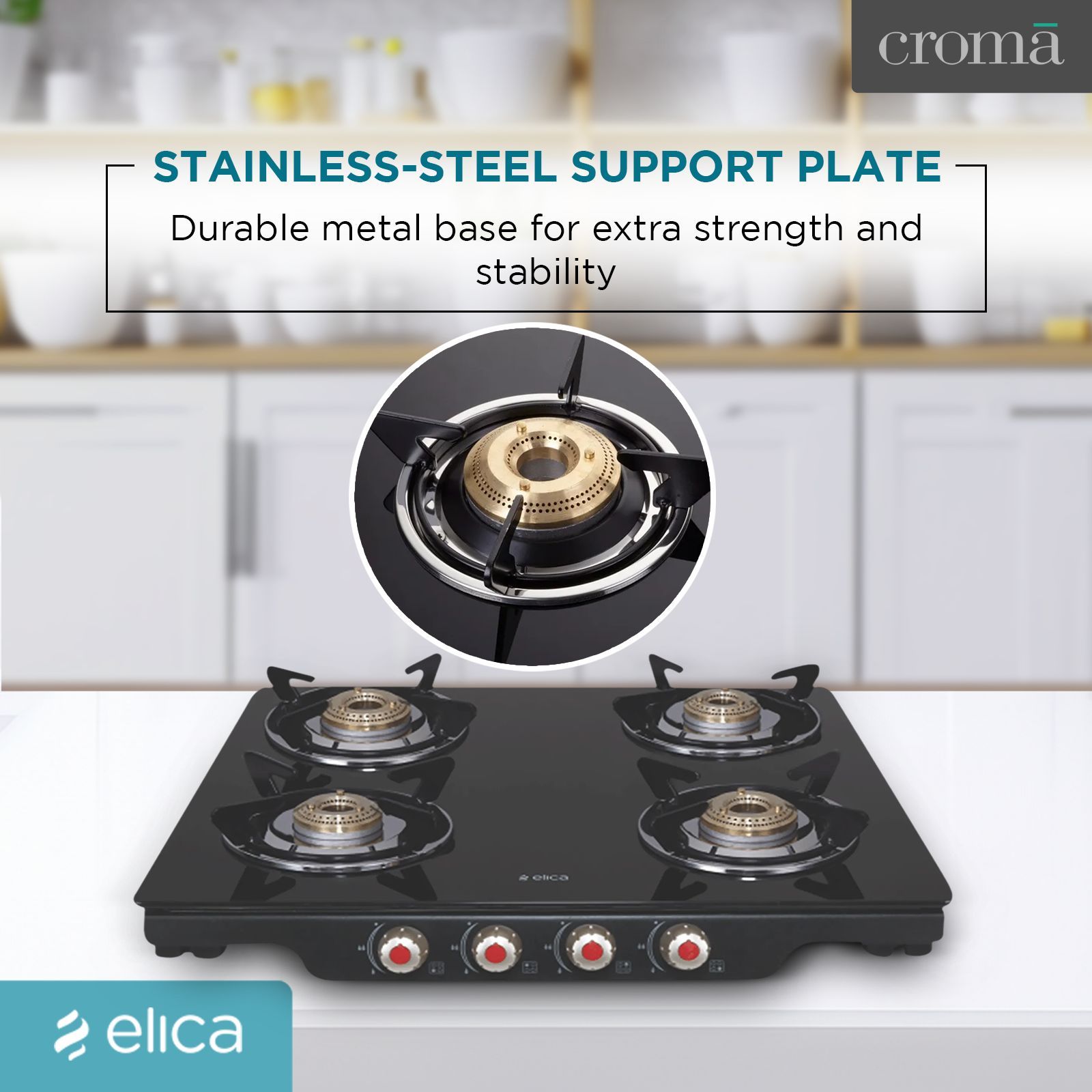 Elica Patio ICT 460 BK DT AI SE Toughened Glass Top 4 Burner Automatic Gas Stove (Heavy Duty, Black)_12