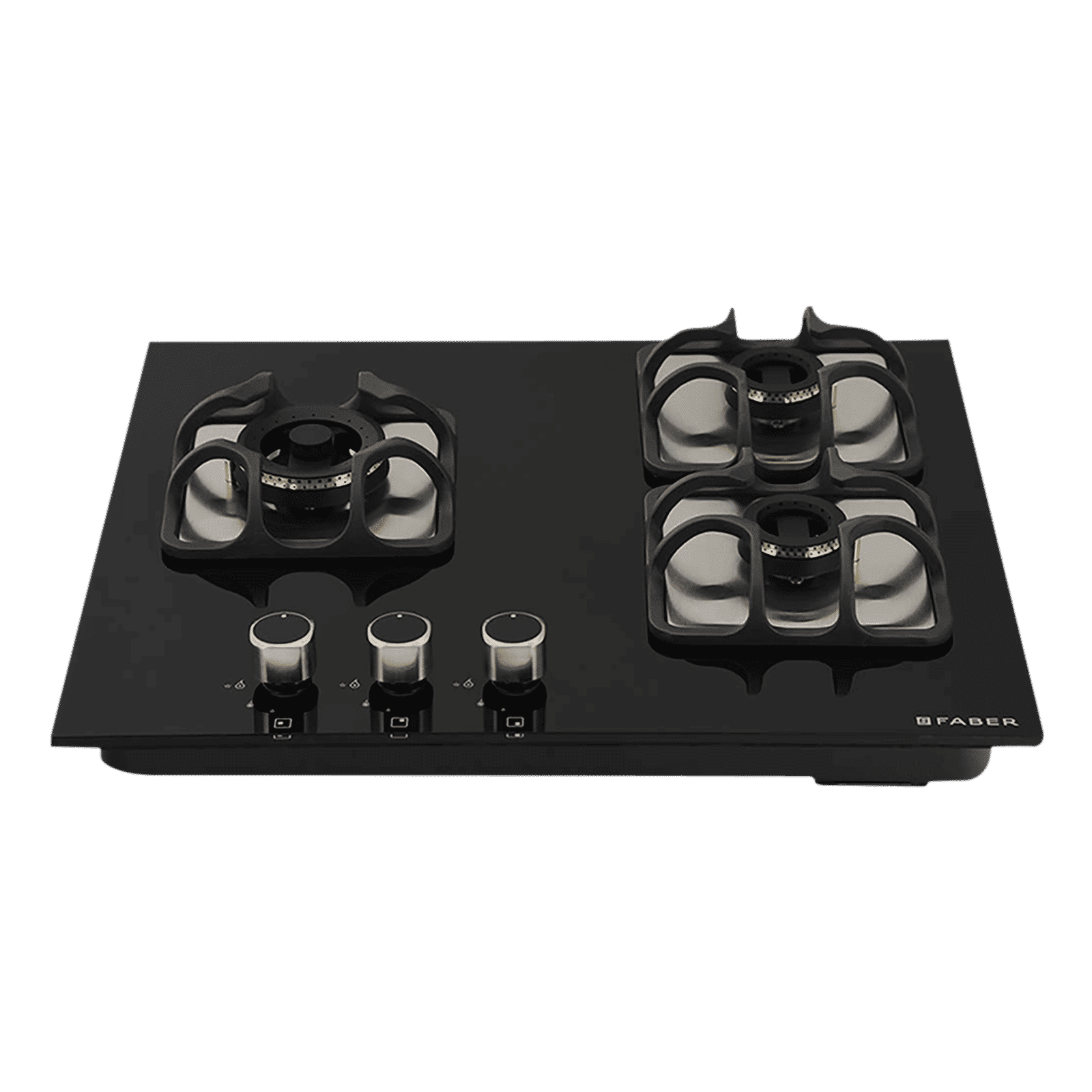 Faber Imperia 603 BRB CI BK Toughened Glass Top 3 Burner Automatic Hob (High Quality Knob, Black)_1
