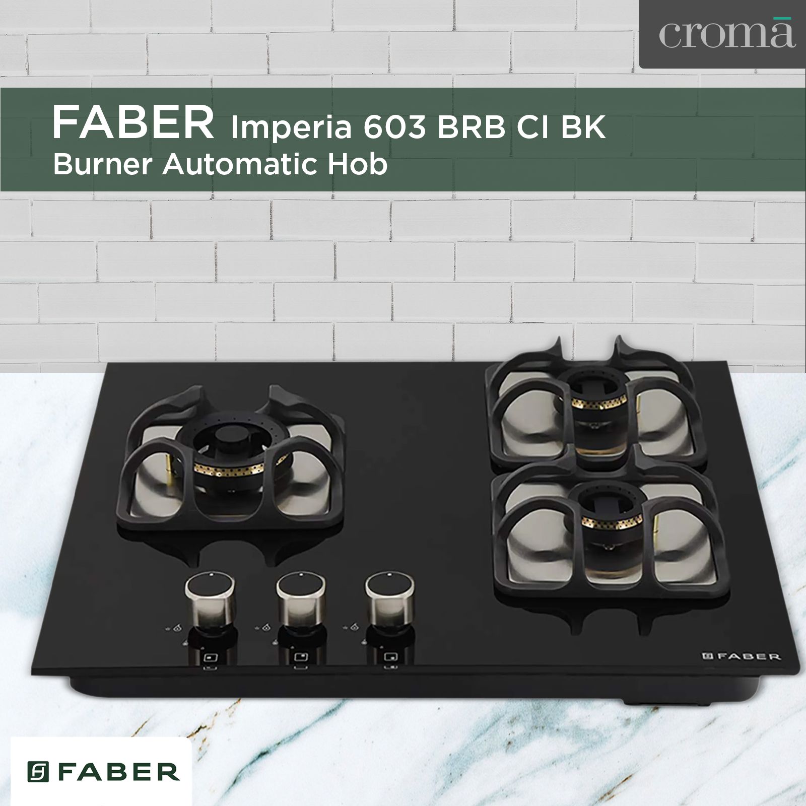 Faber Imperia 603 BRB CI BK Toughened Glass Top 3 Burner Automatic Hob (High Quality Knob, Black)_11