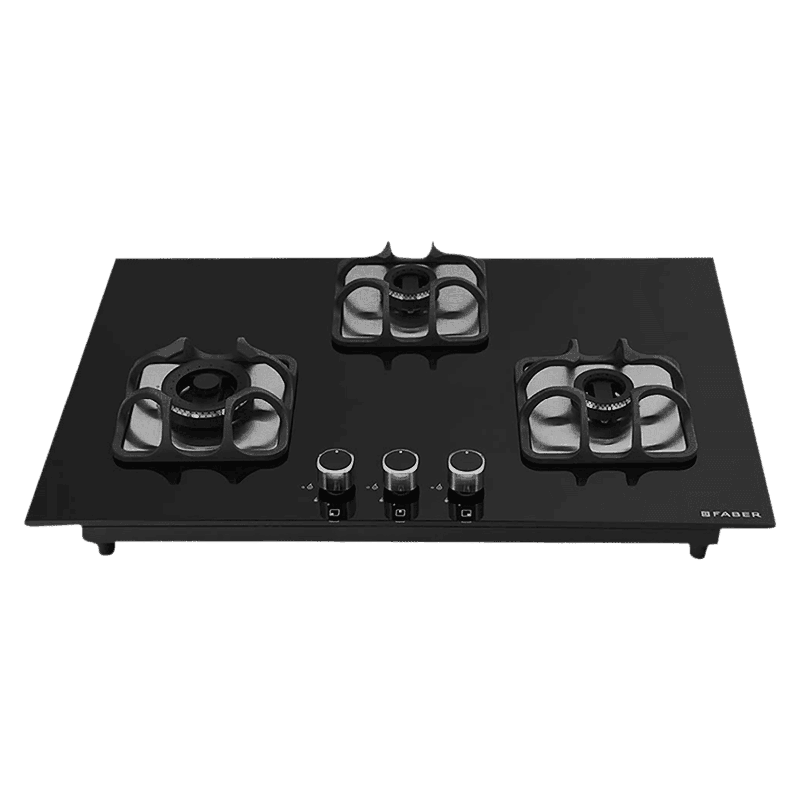 Faber Imperia 783 BRB CI BK Toughened Glass Top 3 Burner Automatic Hob (High Quality Knob, Black) Faber Imperia 783 BRB CI BK Toughened Glass Top 3 Burner Automatic Hob (High Quality Knob, Black)_1