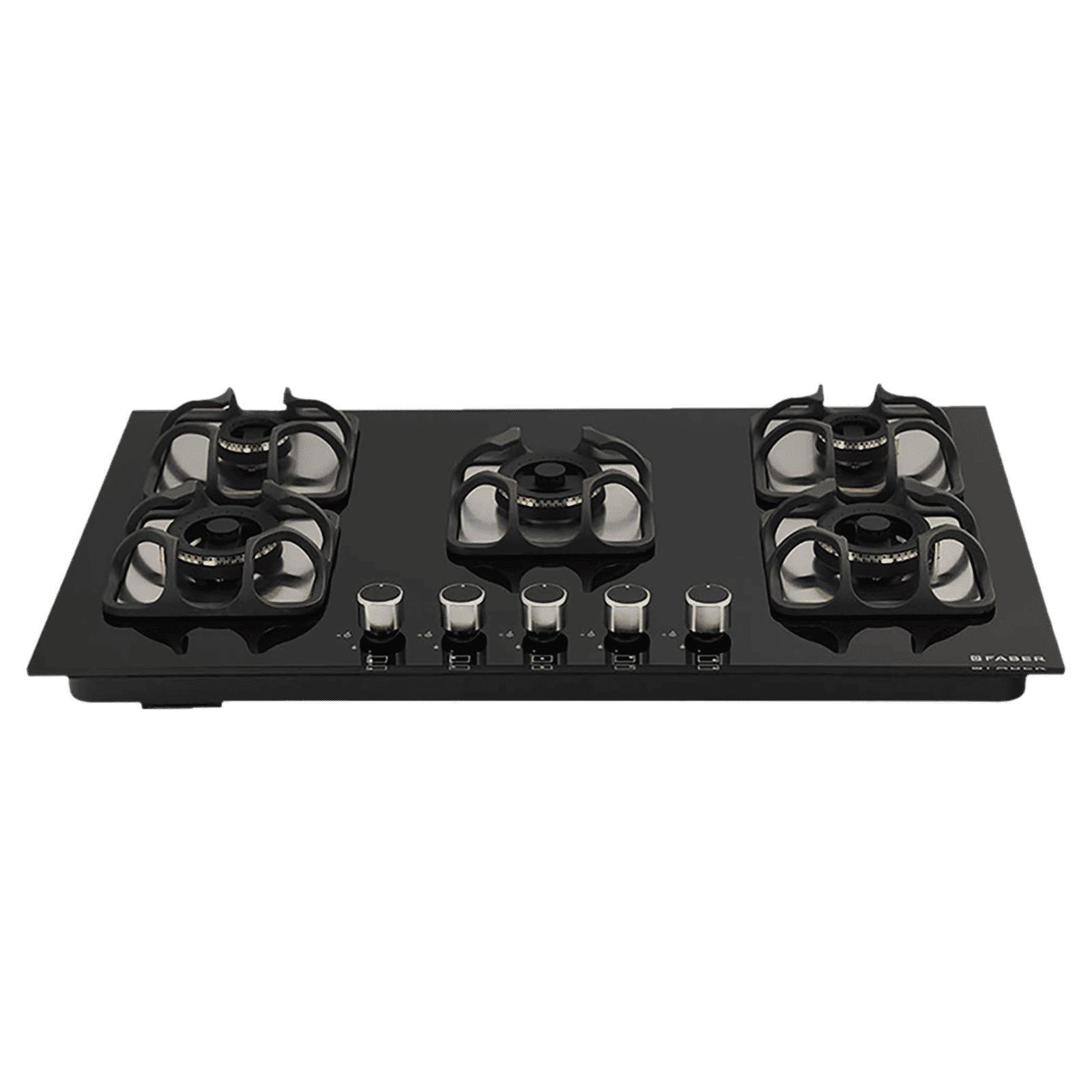 Faber Imperia 905 BRB CI BK Toughened Glass Top 5 Burner Automatic Hob (High Quality Knob, Black) Faber Imperia 905 BRB CI BK Toughened Glass Top 5 Burner Automatic Hob (High Quality Knob, Black)_1