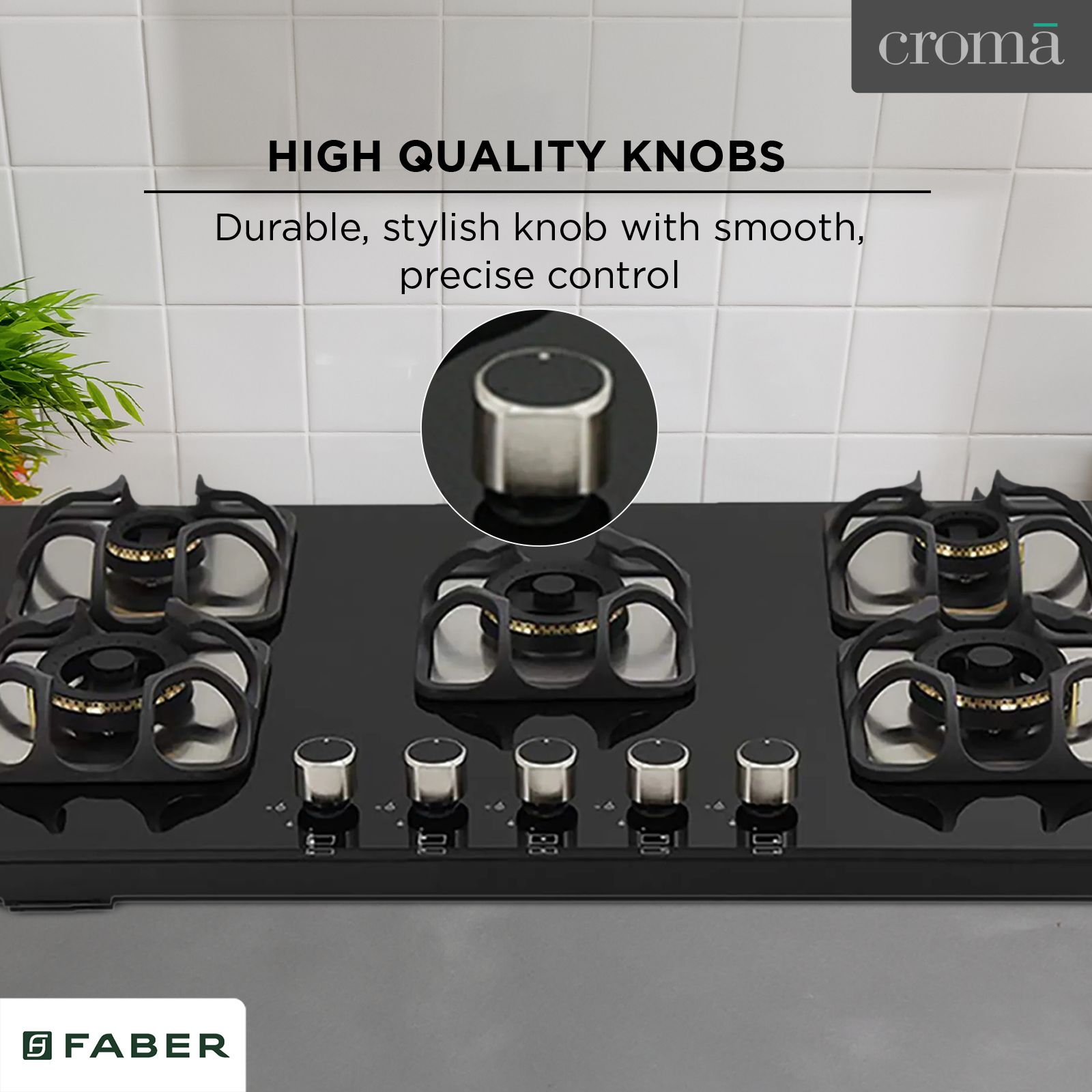 Faber Imperia 905 BRB CI BK Toughened Glass Top 5 Burner Automatic Hob (High Quality Knob, Black) Faber Imperia 905 BRB CI BK Toughened Glass Top 5 Burner Automatic Hob (High Quality Knob, Black)_13