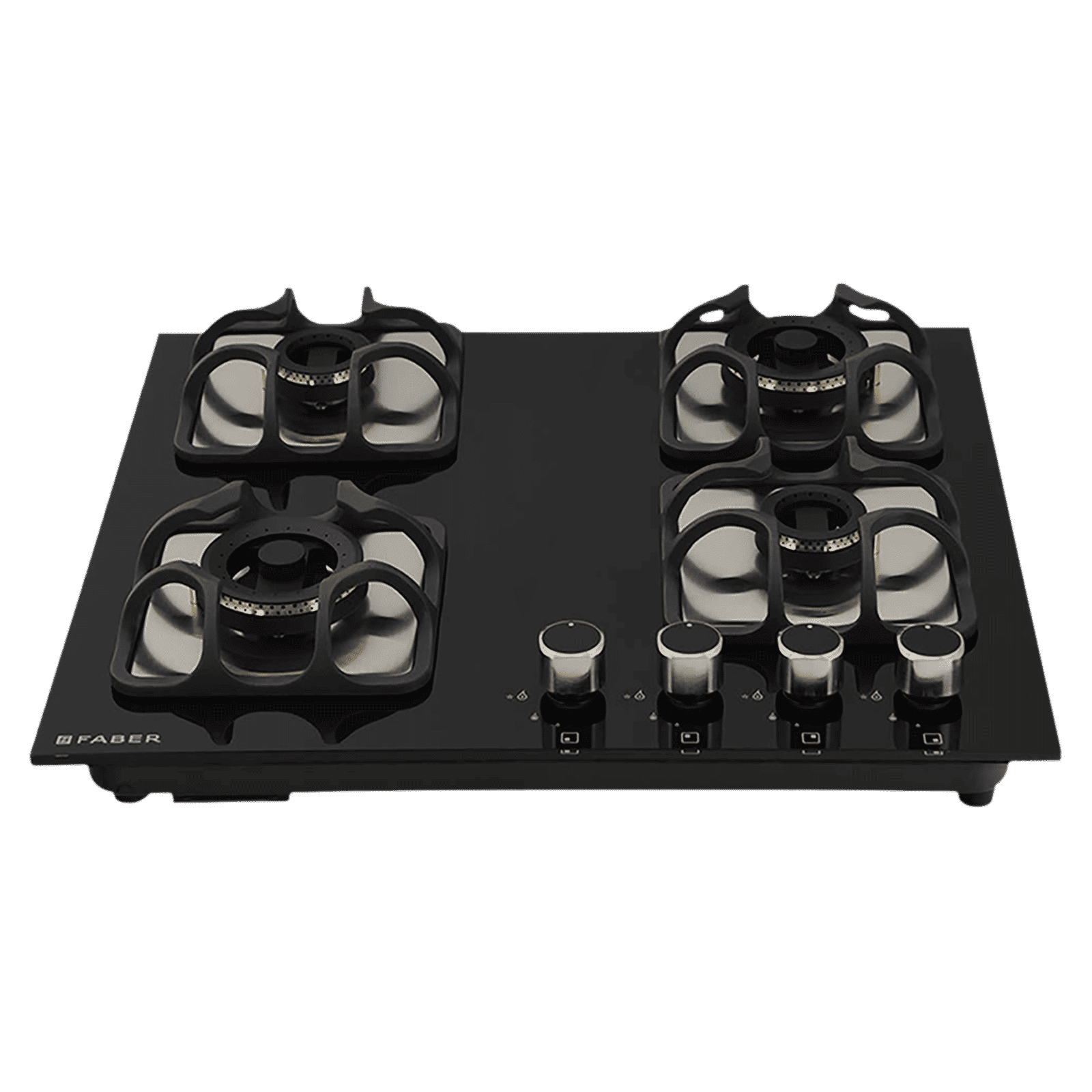 Faber Imperia Plus 604 BRB CI BK Toughened Glass Top 4 Burner Automatic Hob (High Quality Knob, Black)_1