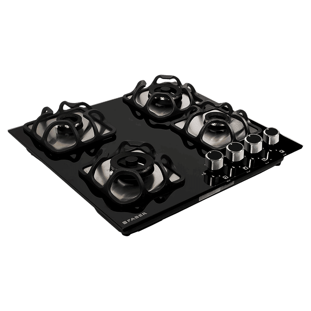 Faber Imperia Plus 604 BRB CI BK Toughened Glass Top 4 Burner Automatic Hob (High Quality Knob, Black)_8