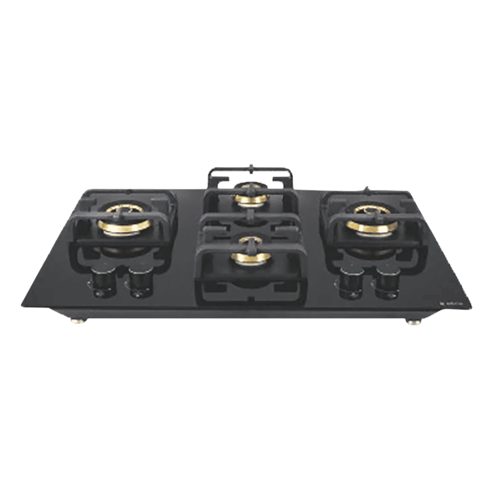 Elica Flexi Pro FB 4B 70 MT DX Glass Top 4 Burner Automatic Hob (Round Metallic Knob, Black)_1