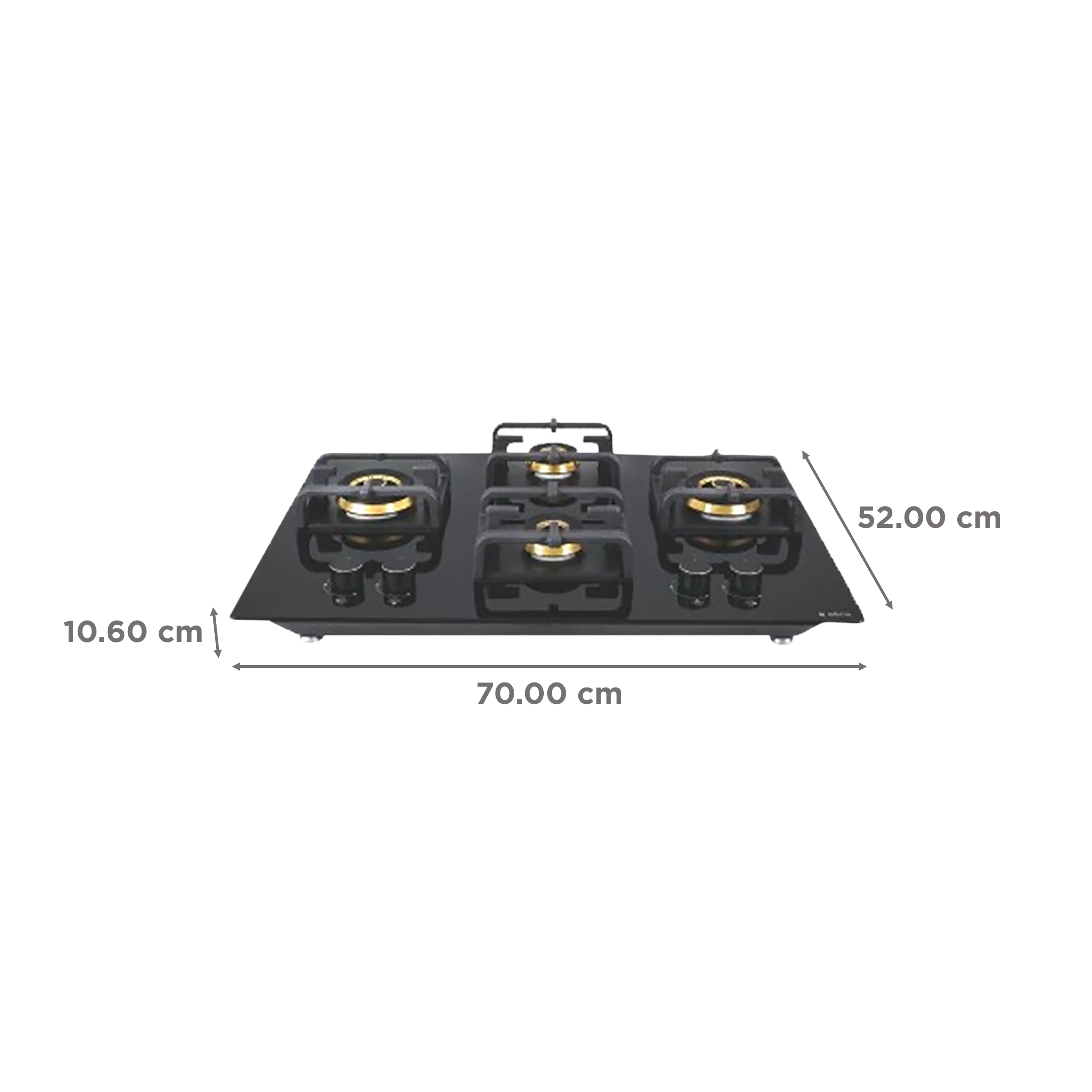 Elica Flexi Pro FB 4B 70 MT DX Glass Top 4 Burner Automatic Hob (Round Metallic Knob, Black)_2