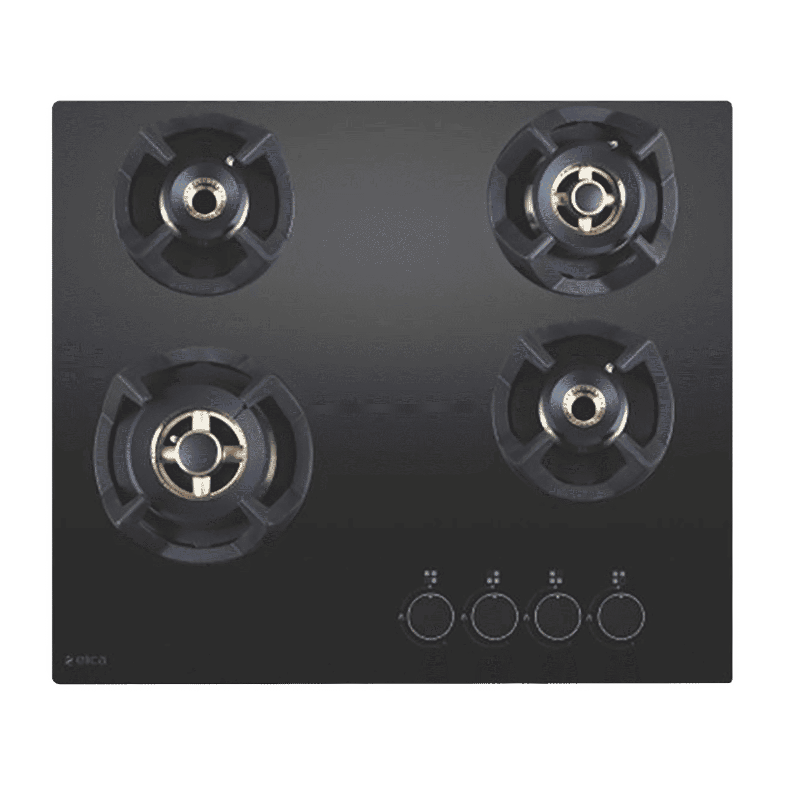 Elica CLASSIC FLEXI FB MFC 4B 60 MT Toughened Glass Top 4 Burner Automatic Electric Hob (Round Metallic Knob, Black)_1