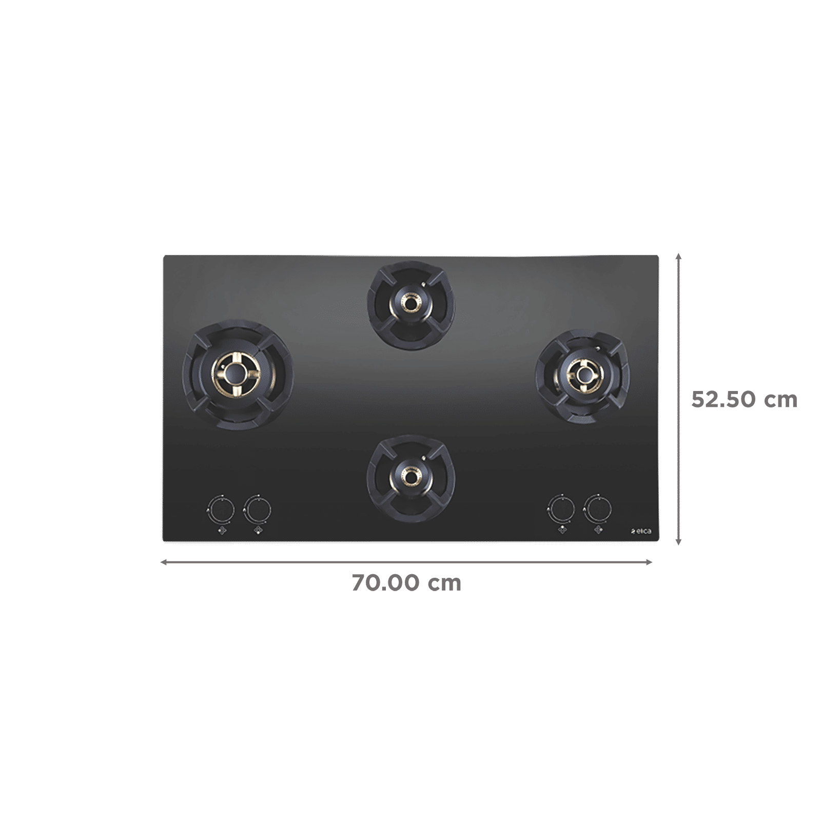 Elica CLASSIC FLEXI FB MFC 4B 70 MT Glass Top 4 Burner Automatic Electric Hob (Round Metallic Knob, Black)_2