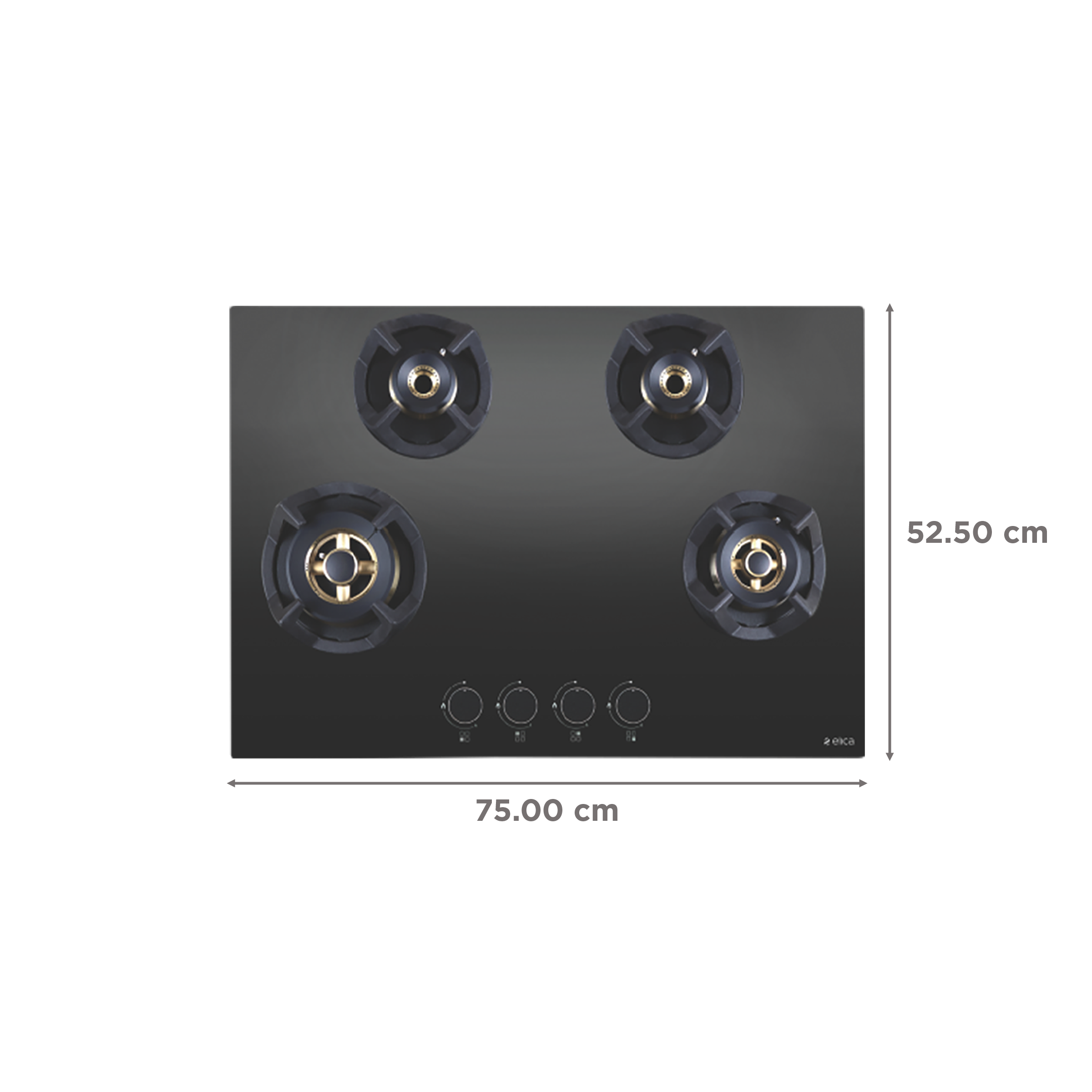 Elica CLASSIC FLEXI FB MFC 4B 75 MT Glass Top 4 Burner Automatic Electric Hob (Round Metallic Knob, Black)_2