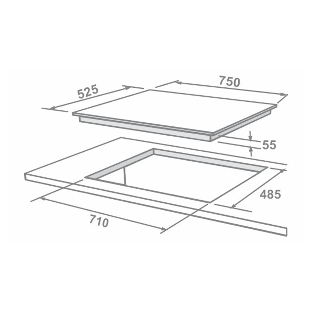 Elica CLASSIC FLEXI FB MFC 4B 75 MT Glass Top 4 Burner Automatic Electric Hob (Round Metallic Knob, Black)_4