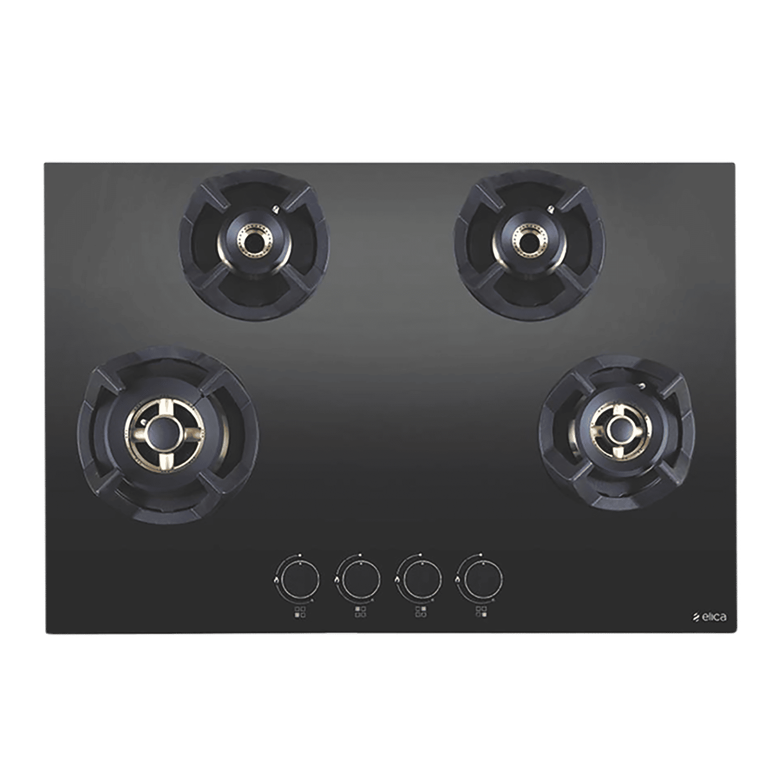 Elica CLASSIC FLEXI FB MFC 4B 90 MT Glass Top 4 Burner Automatic Electric Hob (Round Metallic Knob, Black)_1