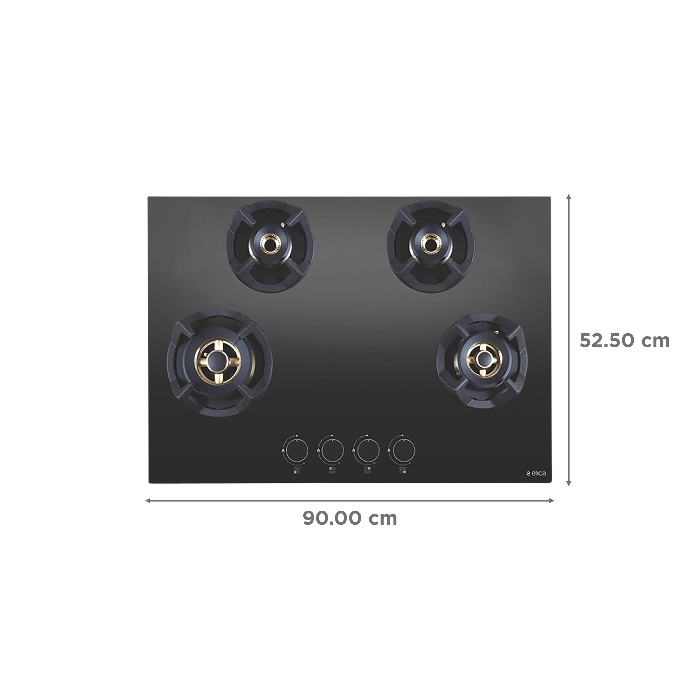 Elica CLASSIC FLEXI FB MFC 4B 90 MT Glass Top 4 Burner Automatic Electric Hob (Round Metallic Knob, Black)_2