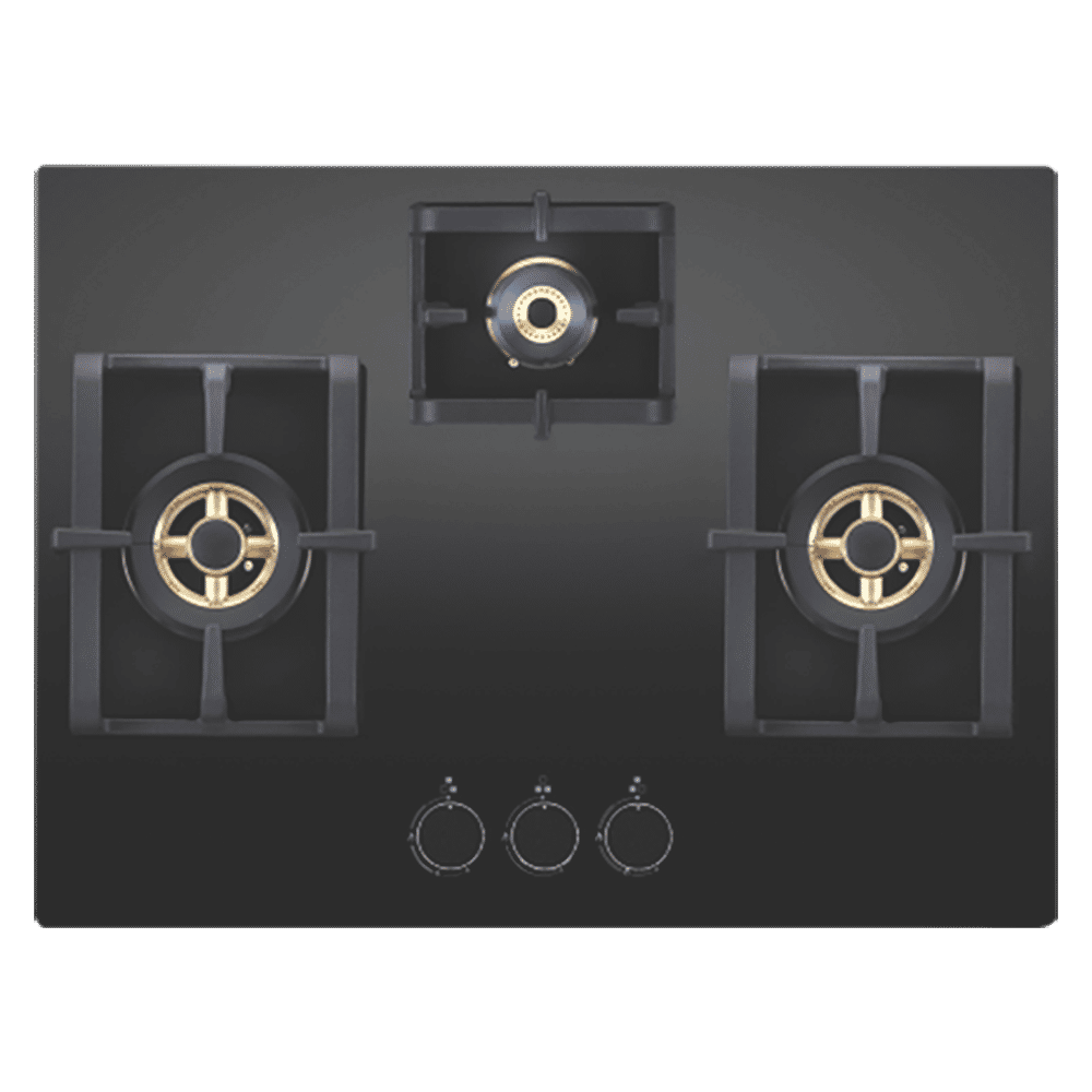 Elica PRO FB MFC 3B 70 DX FFD Glass Top 3 Burner Automatic Electric Hob (Round Metallic Knob, Black)_1